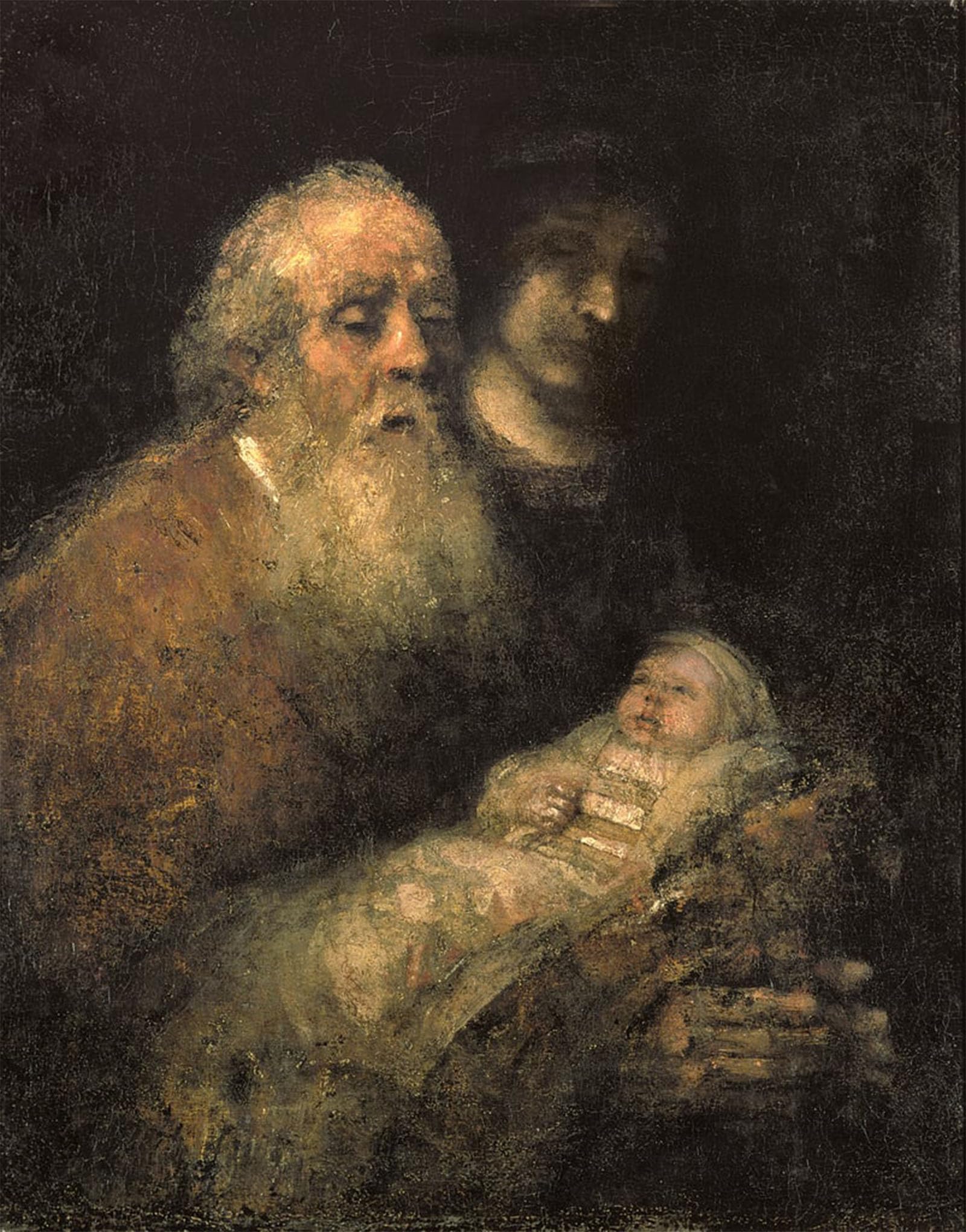 ARTXLXXBN Famous Painting Art Wall Decor Abstract Art Picture Simeon in the temple by Rembrandt van Rijn Animal Pictures for Home Decor 60x90cm