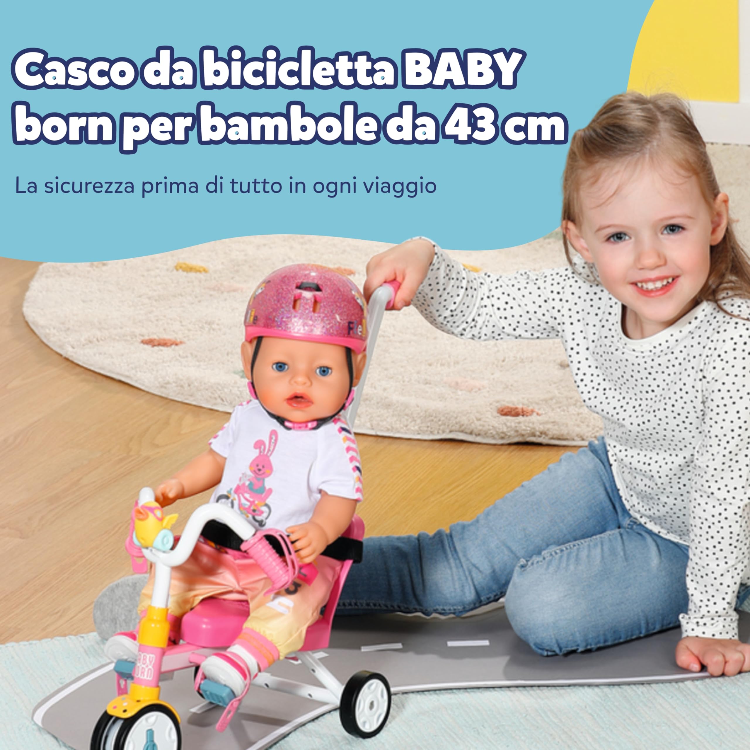Casco da Bicicletta Baby Born per Bambole da 43 cm - Accessori di Alta qualità per Bambole - Adatto a Bambini dai 3 Anni in su