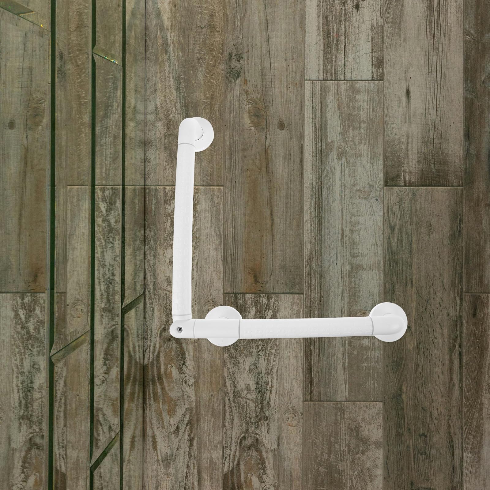 Barra de Apoyo para Baño Material Plástico y Acero Inoxidable Mango Giratorio Antideslizante Adecuado para Mayores y Discapacitadas en Bañeras y Sanitarios