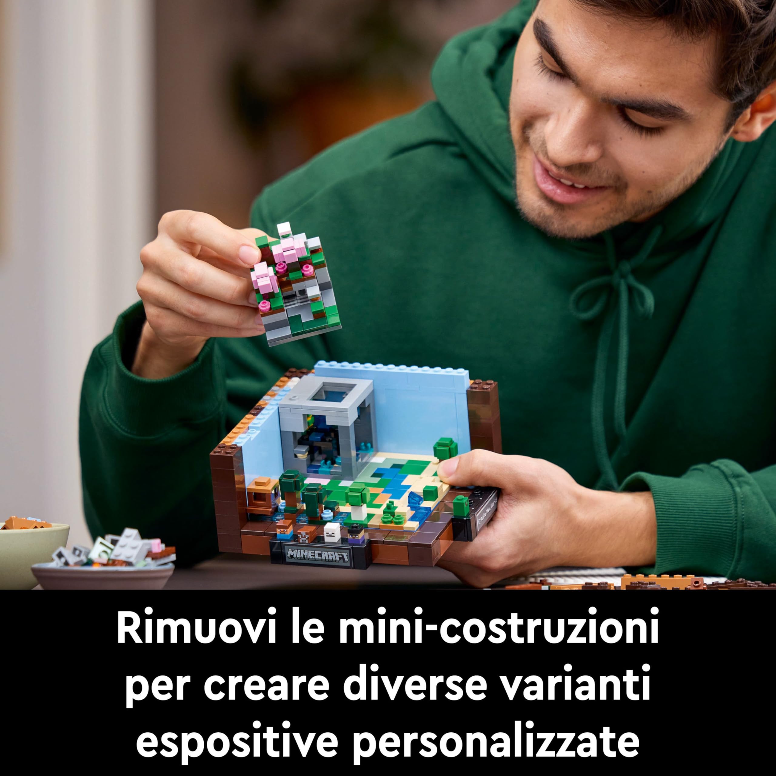 LEGO Minecraft Banco da Lavoro - Costruzioni per Adulti - Kit di Modellismo da Esposizione con 8 Personaggi tra cui Steve, Alex e Mob - Decorazione della Gaming Room Fai da Te - Regalo per Fan - 21265
