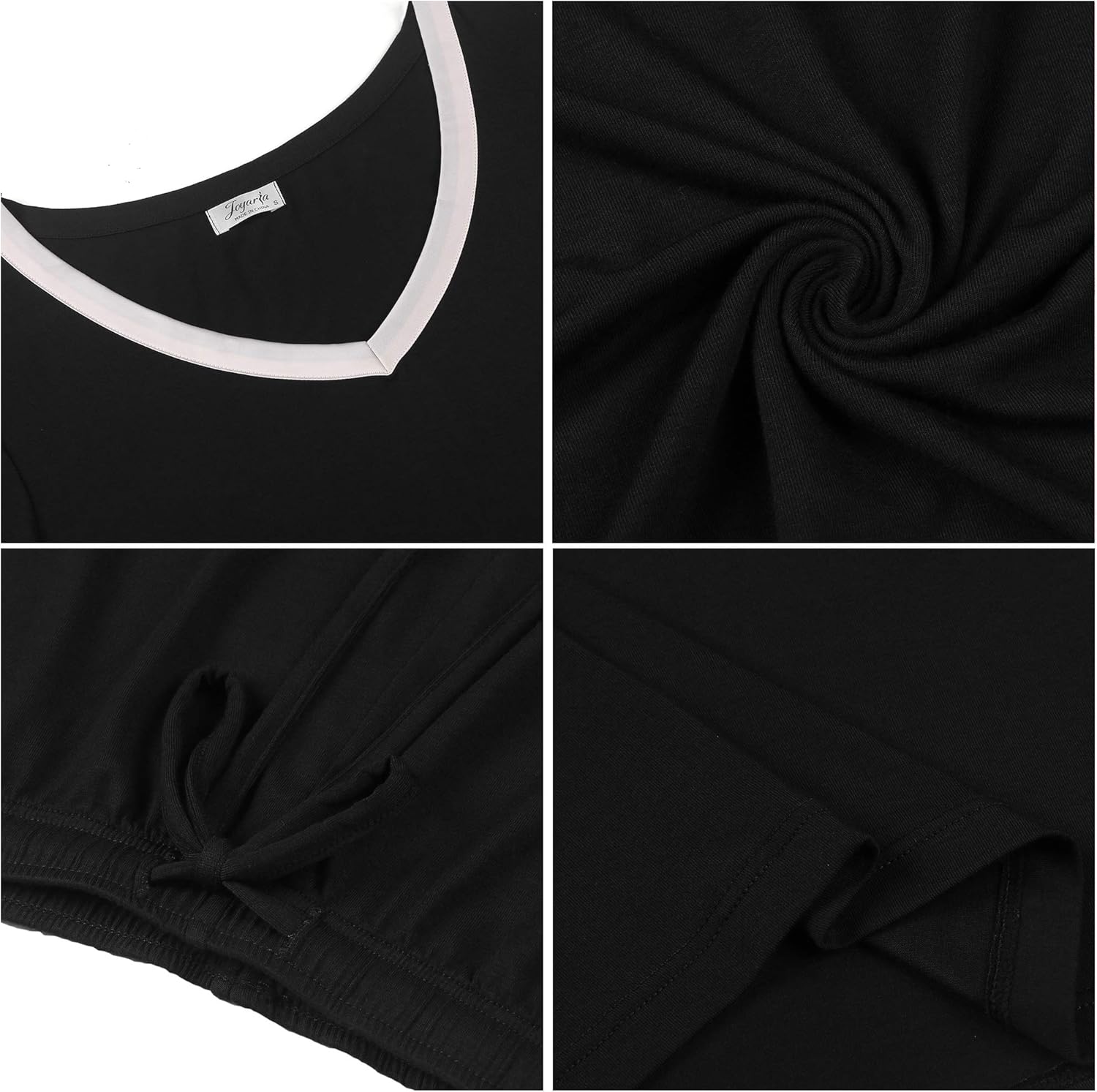 Joyaria Cooling Pajamas Bamboo Viscose Women Short Sleeve V Neck PJ Shorts Set - Image 4