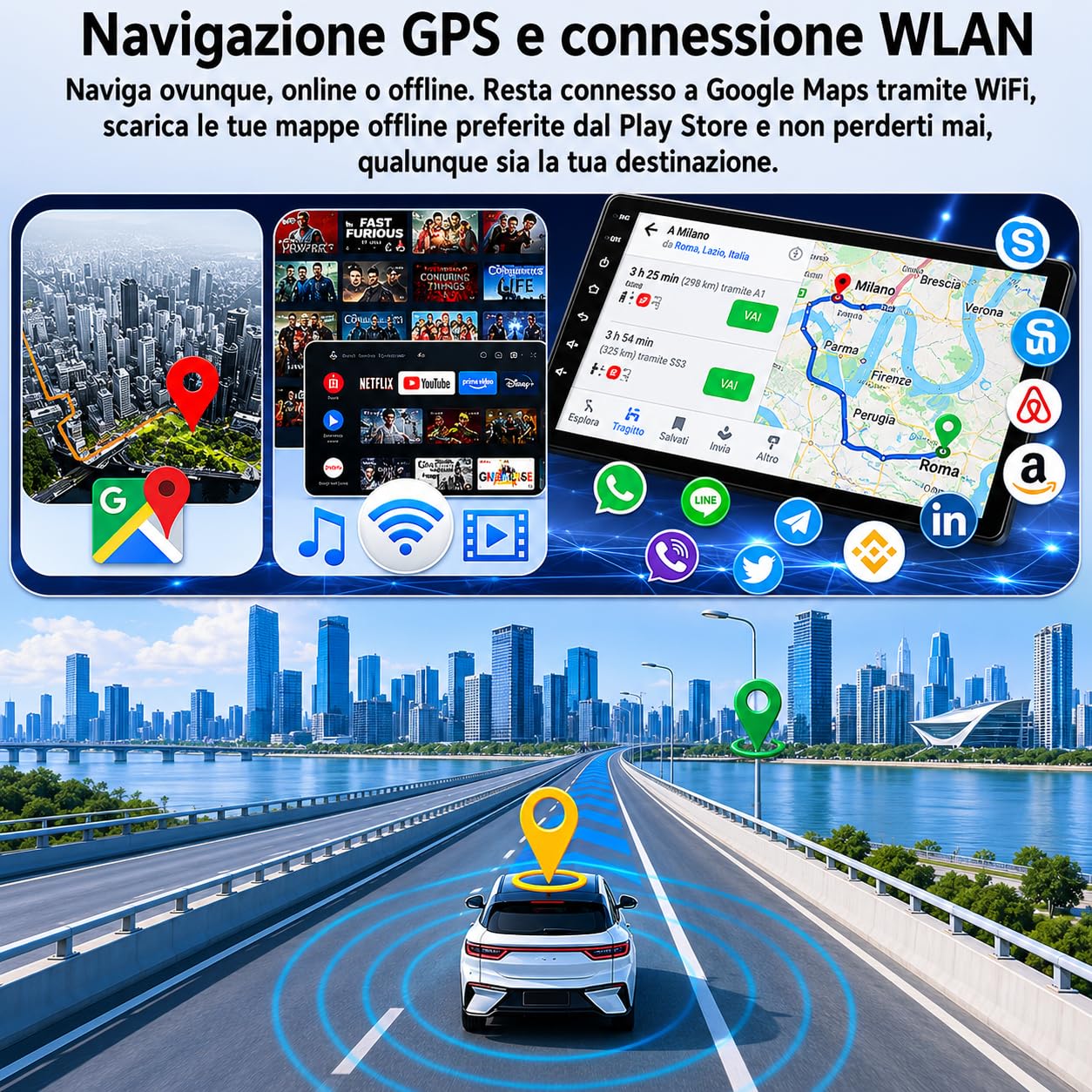Autoradio Android 15 4+64GB per Opel Corsa D Astra Zafira Vivaro 2004–2011, 8" Touchscreen HD, 8 core, Split Screen, Wireless Carplay Android Auto, Bluetooth, GPS, DSP, WiFi, Stereo (Nero)