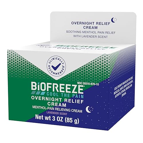 Miniatura 11 de Biofreeze Crema de mentol para aliviar el dolor muscular durante la noche para aliviar el dolor de espalda baja, dolor de hombro y cuello, alivio