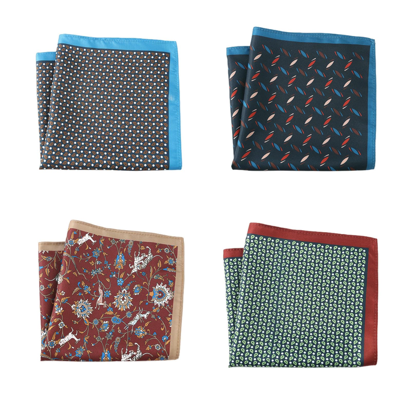 Pañuelo de bolsillo hombre retro cuadrado de 30x30cm con diseño de flor de anacardo estampado