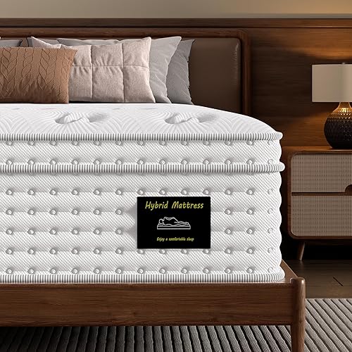 King Mattress, Extra Firm, 14 Inch Hybrid Mattress with Excellent Support, Relieve Back Pain, Cooling Gel Memory Foam & Pocket Spring King Size Mattresses, Fiberglass-Free & CertiPUR-US, in a Box