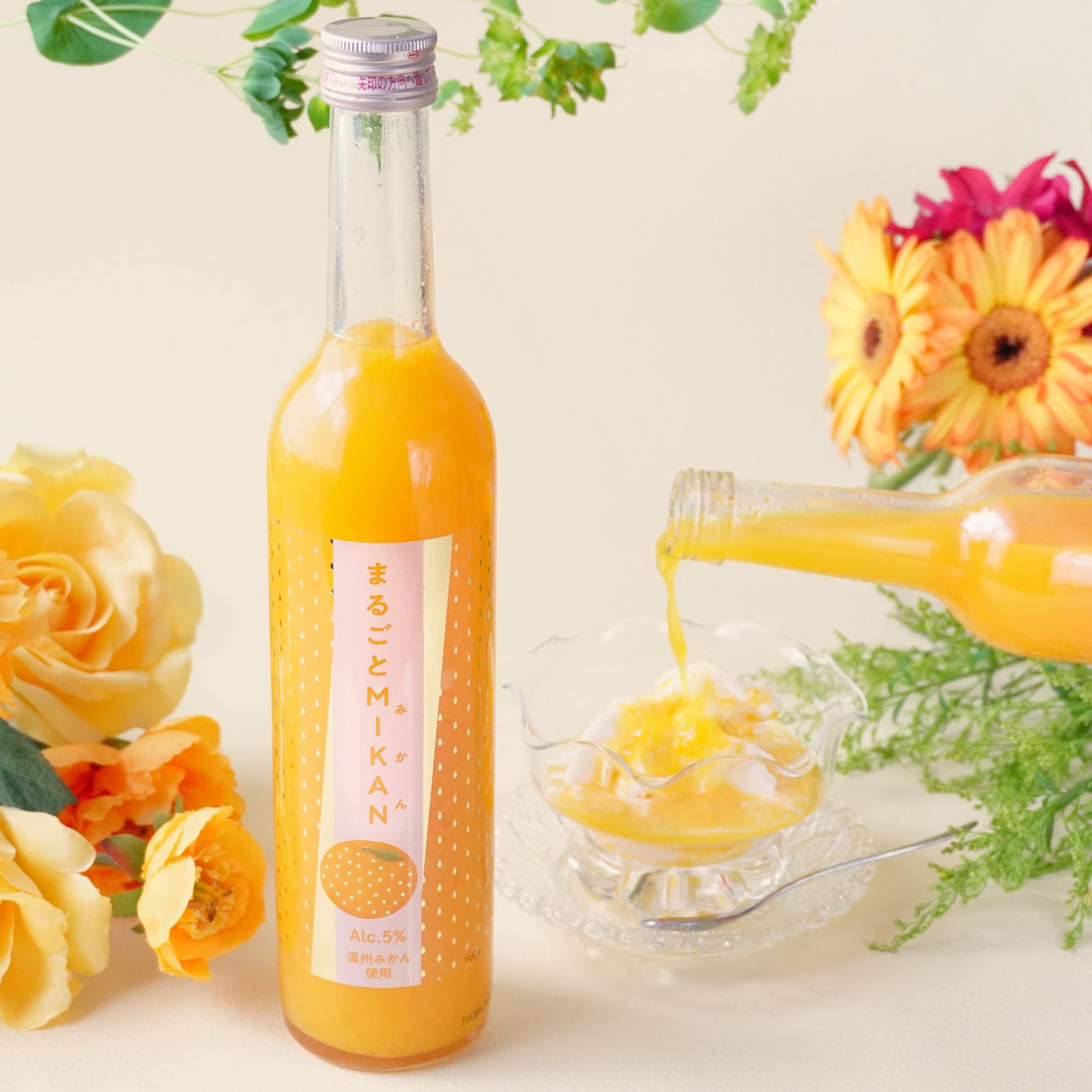 Amazon.co.jp: まるごとMIKAN みかん 500ml 5度 奈良県 北岡本店 果汁