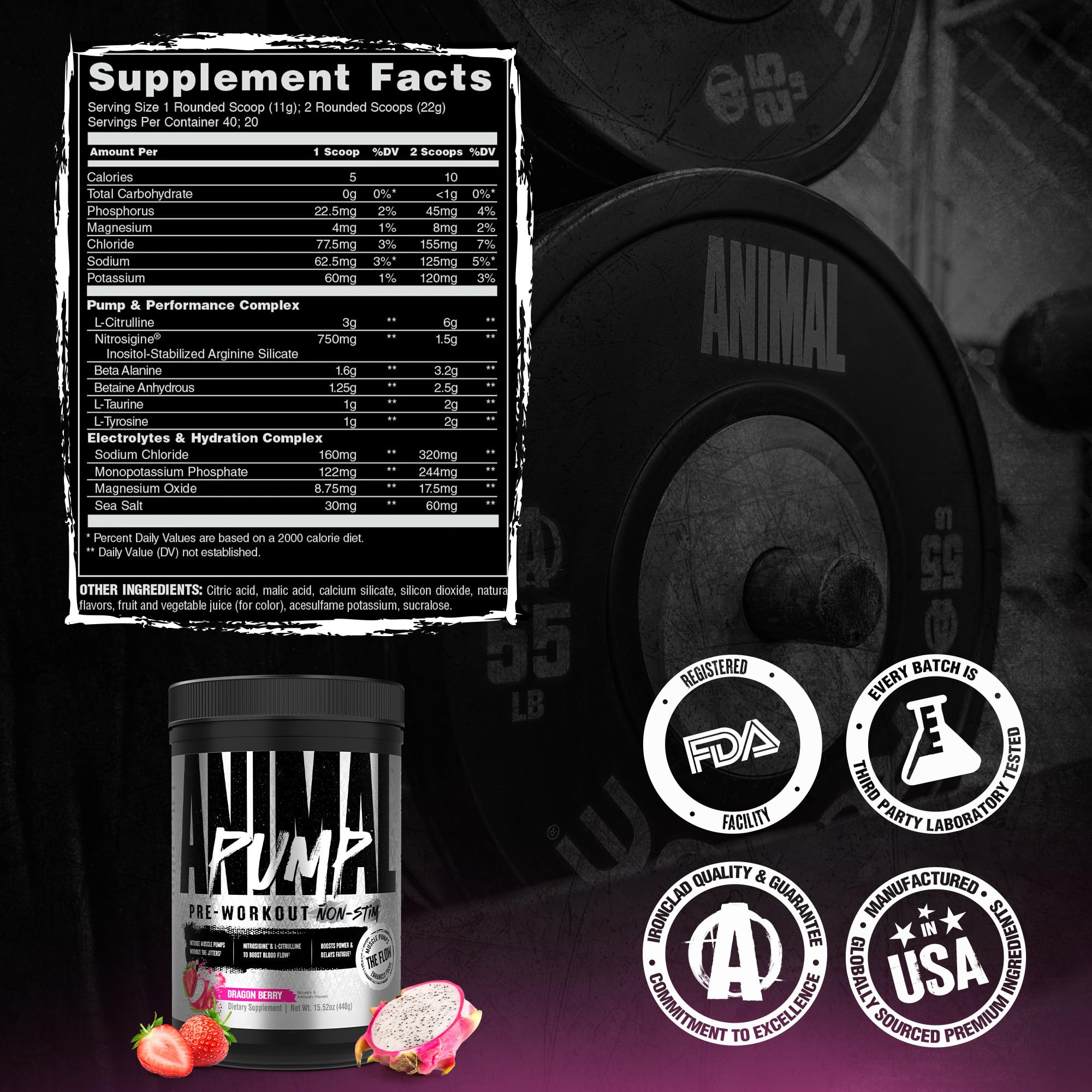 Animal Pump Non Stim Pre Workout Powder | Dragon Berry 20 Serving — Amazon image 7