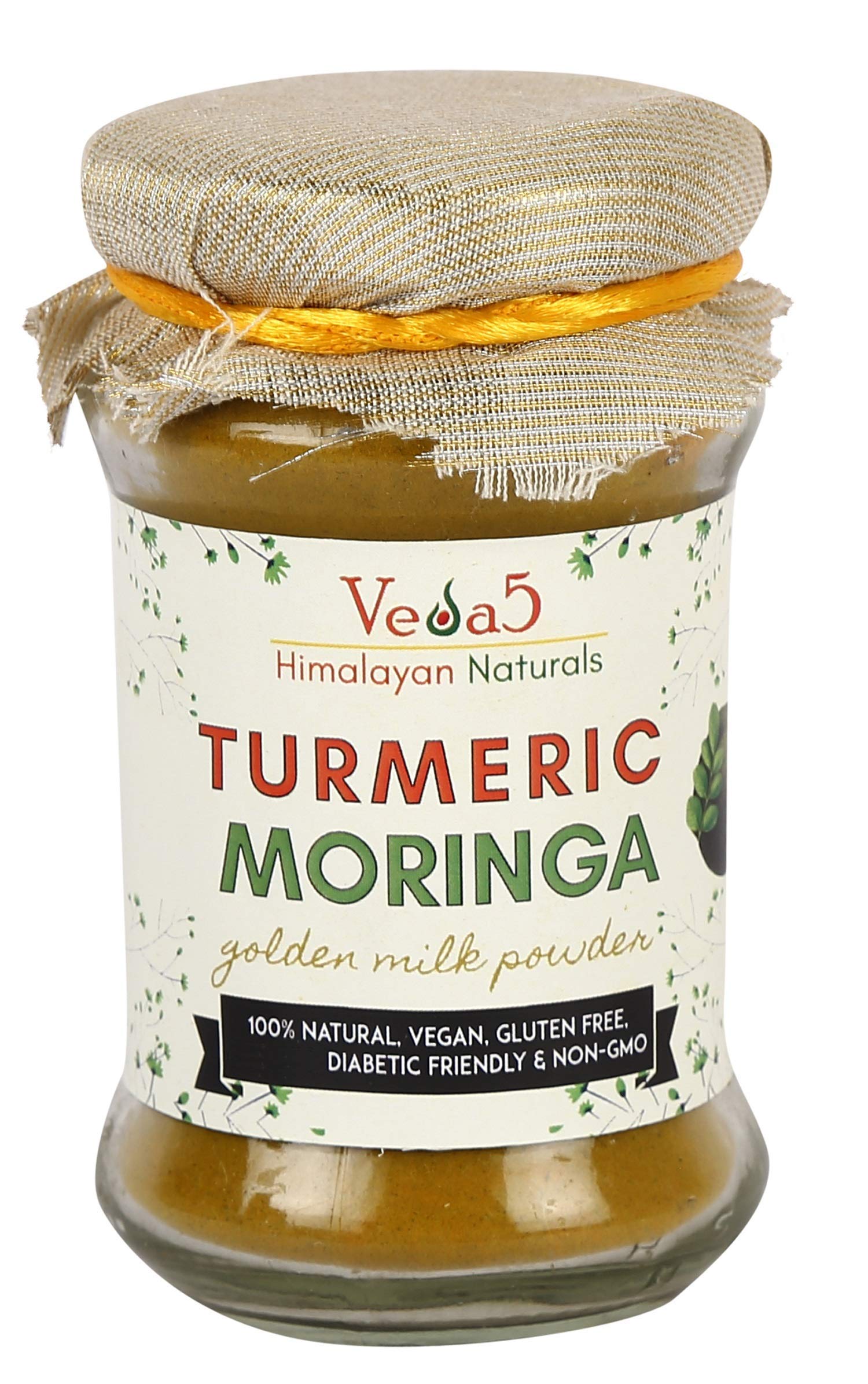 Veda5 Turmeric Moringa Latte Natural Healthy Ayurvedic Remedy Mix for Golden Milk | Immunity Booster | Haldi Mix | 100g (40 Cups) (B08N57SF2K) Amazon Price History, Amazon Price Tracker