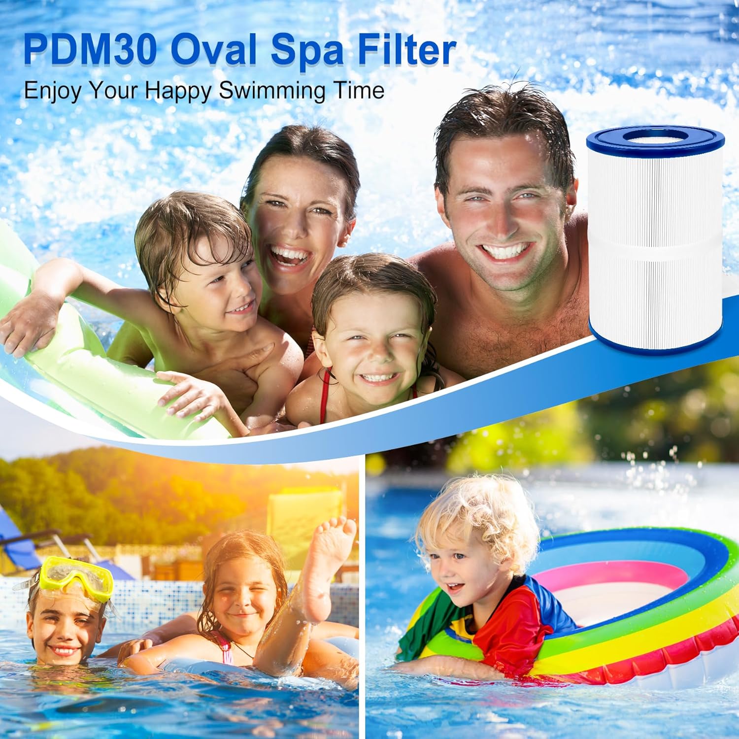 PDM30 Oval Spa Filter Fit for Dream Maker Hot Tubs 461269, Filbur FC9940, Crossover 730L 730S, Odyssey, Big EZ, EZL, 30 sq.ft Hot Tub Filter Cartridge, 2 Pack - Image 6
