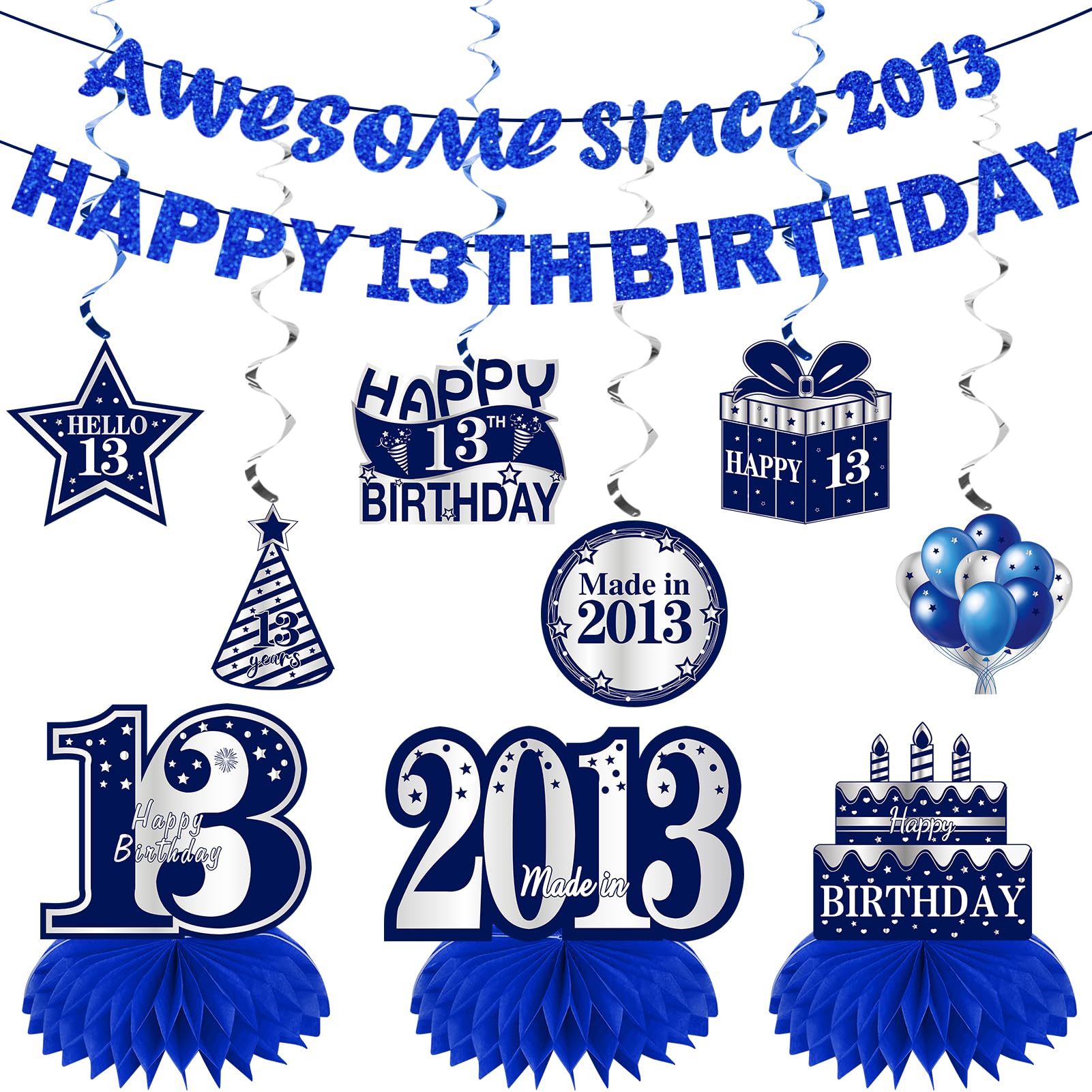Kuxriox Blue Silver Retro Banner Kit