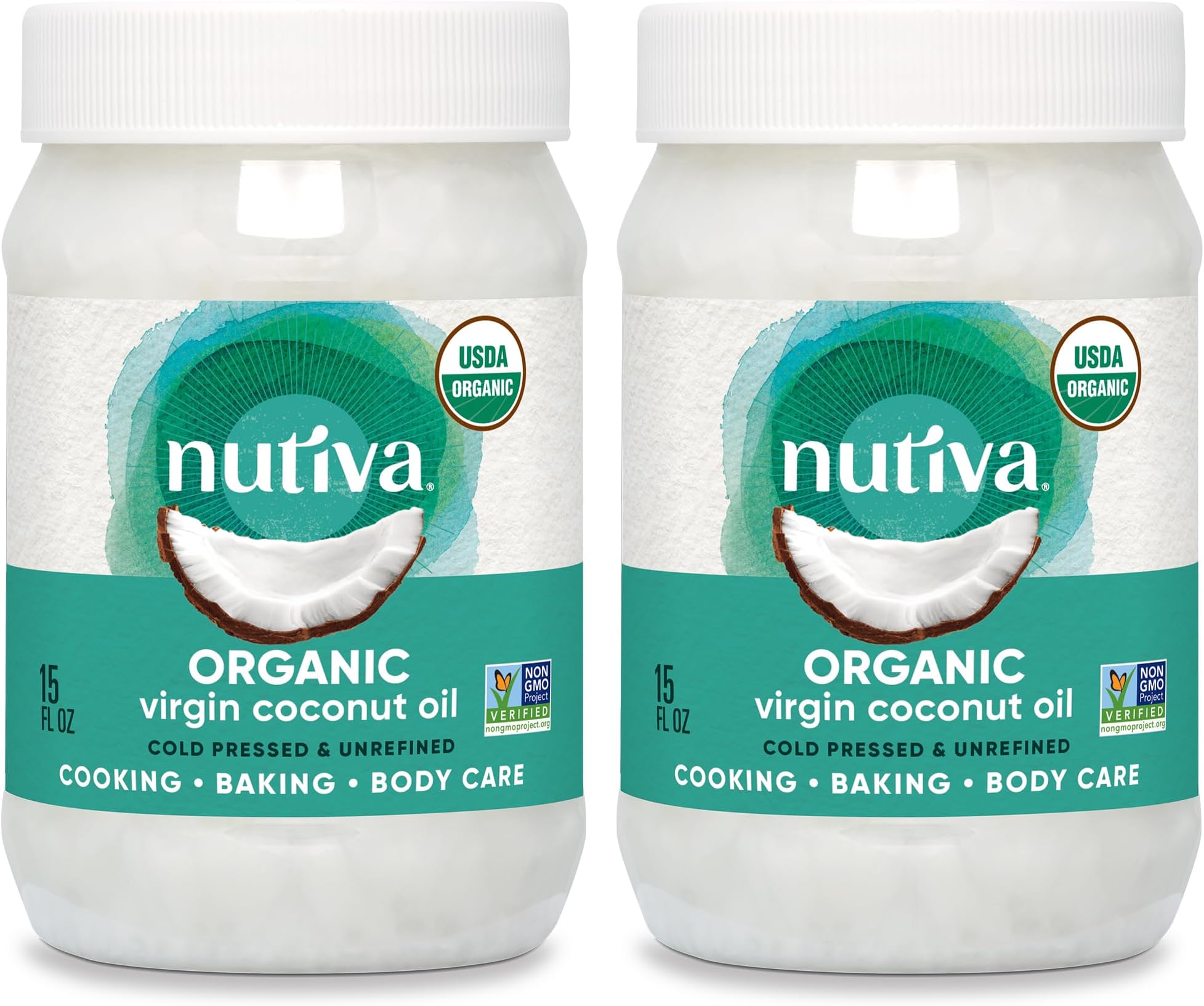 Organic, Cold-Pressed, Unrefined, Virgin Coconut Oil from Fresh, non-GMO, Sustainably Farmed Coconuts, 15 Fl Oz (Pack of 2)