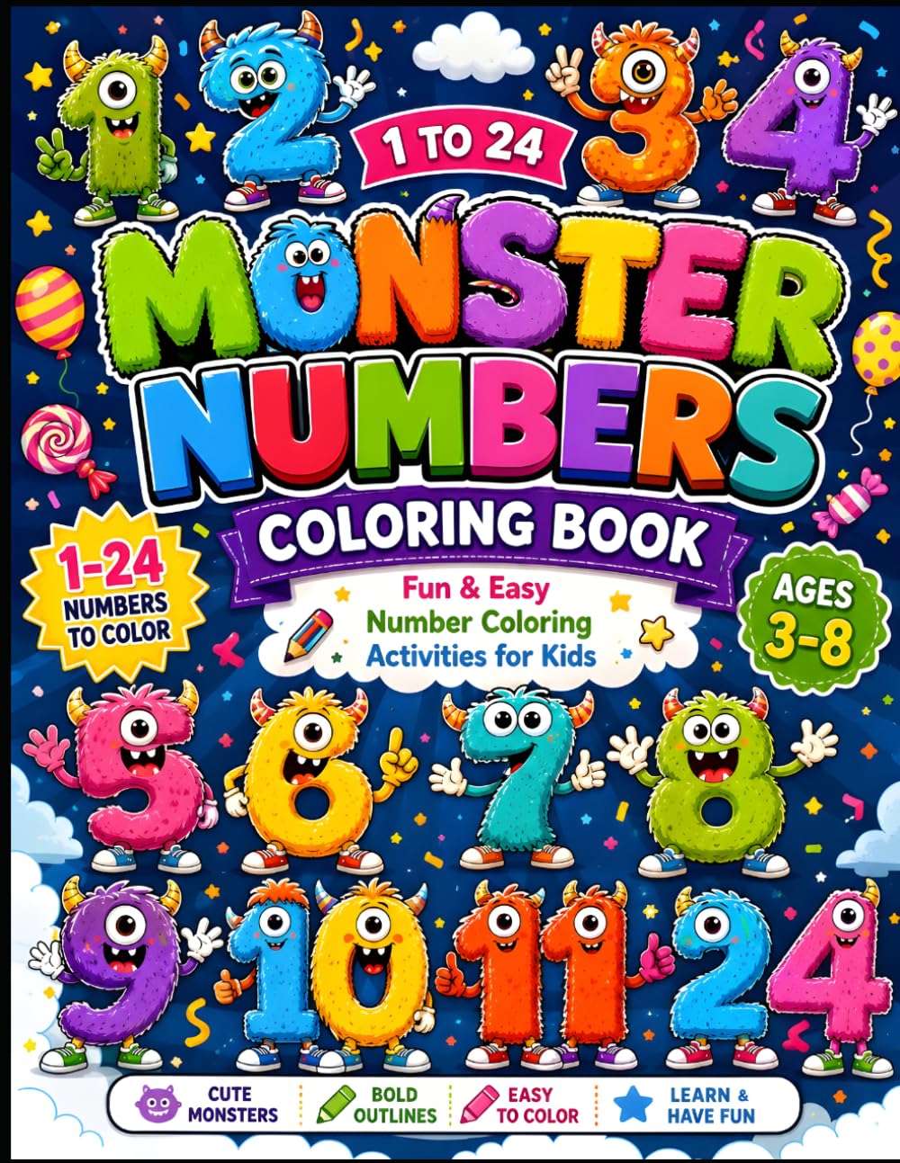 Fun Monster Counting Numbers for Kids aged 3 to 8