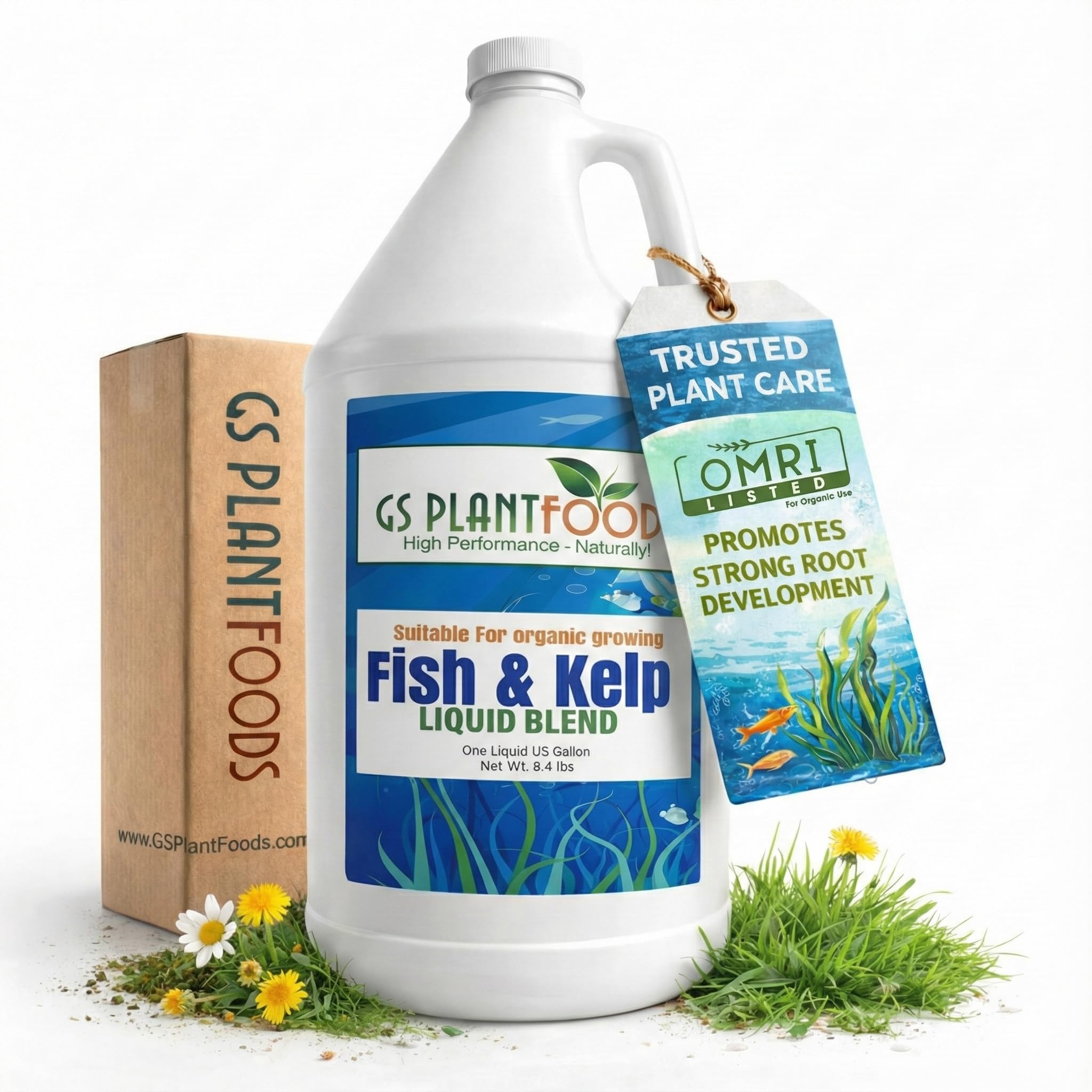 - GS Plant Foods Liquid Fish & Kelp Fertilizer (1 Gallon) – Organic Material Review Institute Listed Natural Plant Food for Home Gardens, and Vegetables