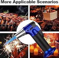 Vista 3 de 2 sopletes de butano, encendedor recargable, soplete de butano de cocina con llama ajustable para barbacoa, crema brulee, hornear
