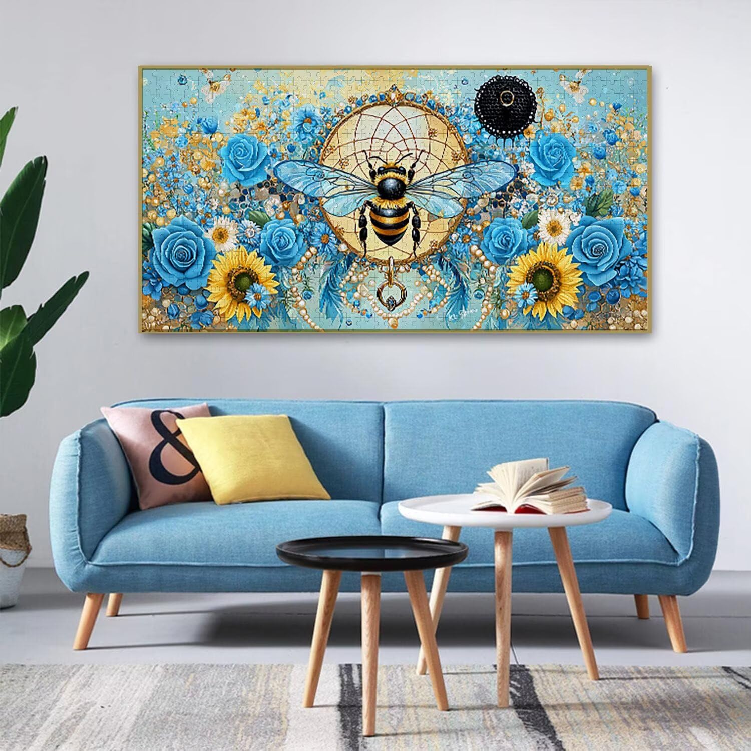 Puzzle 1692 Puzzle Erwachsene, EIN Herausforderndes Rätsel, Puzzles-Geschenk 179x31cm, Puzzlespiele für Die Ganze Familie, Geschenke für Frauen, Geschenke für Männer, Thema: Bienenblumen j-717