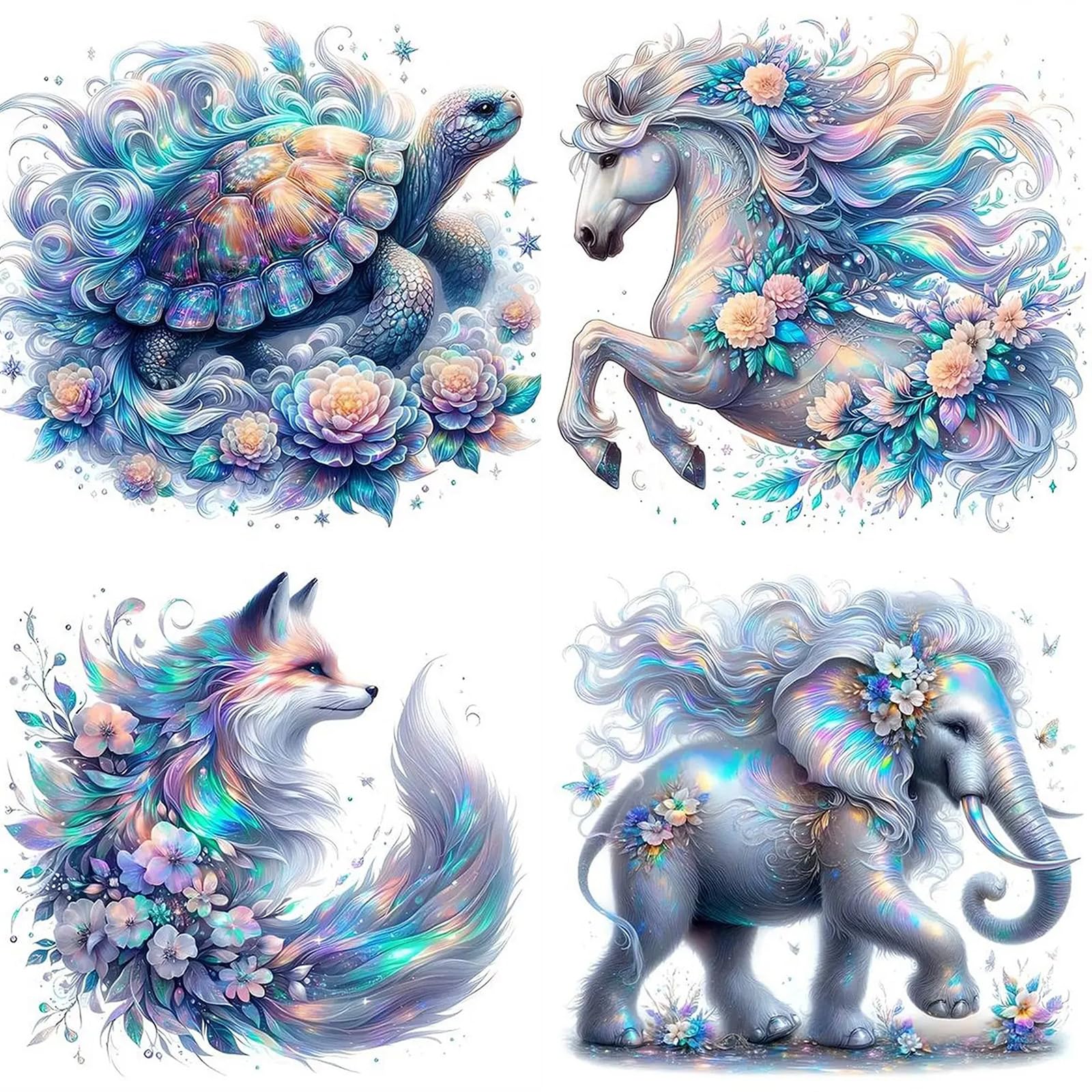 NAIMOER 4 Packs Animals Diamond Art Kits for Adults - DIY Full Drill 5D Diamond Painting Kits - Adults Diamond Art on Canvas for Relaxation Gifts Home Decor 30x30cm โ image 1