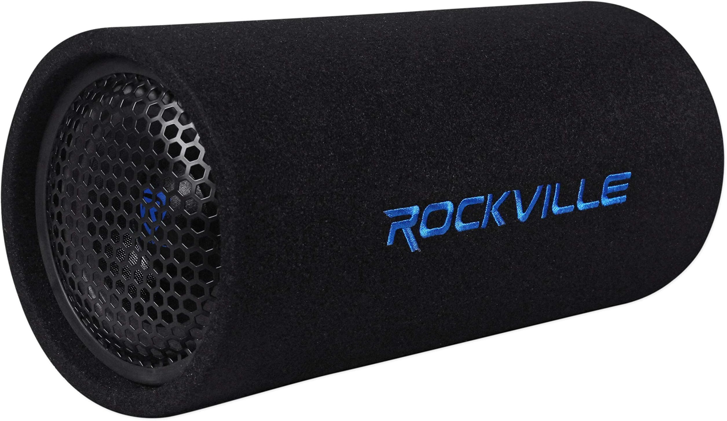 Rockville RTB65A 6.5" Powered Subwoofer Bass Tube, 300W Peak, Deep Bass, Built-In Amp, MP3 Input, Crossover, Vented Enclosure, Perfect for Car Audio