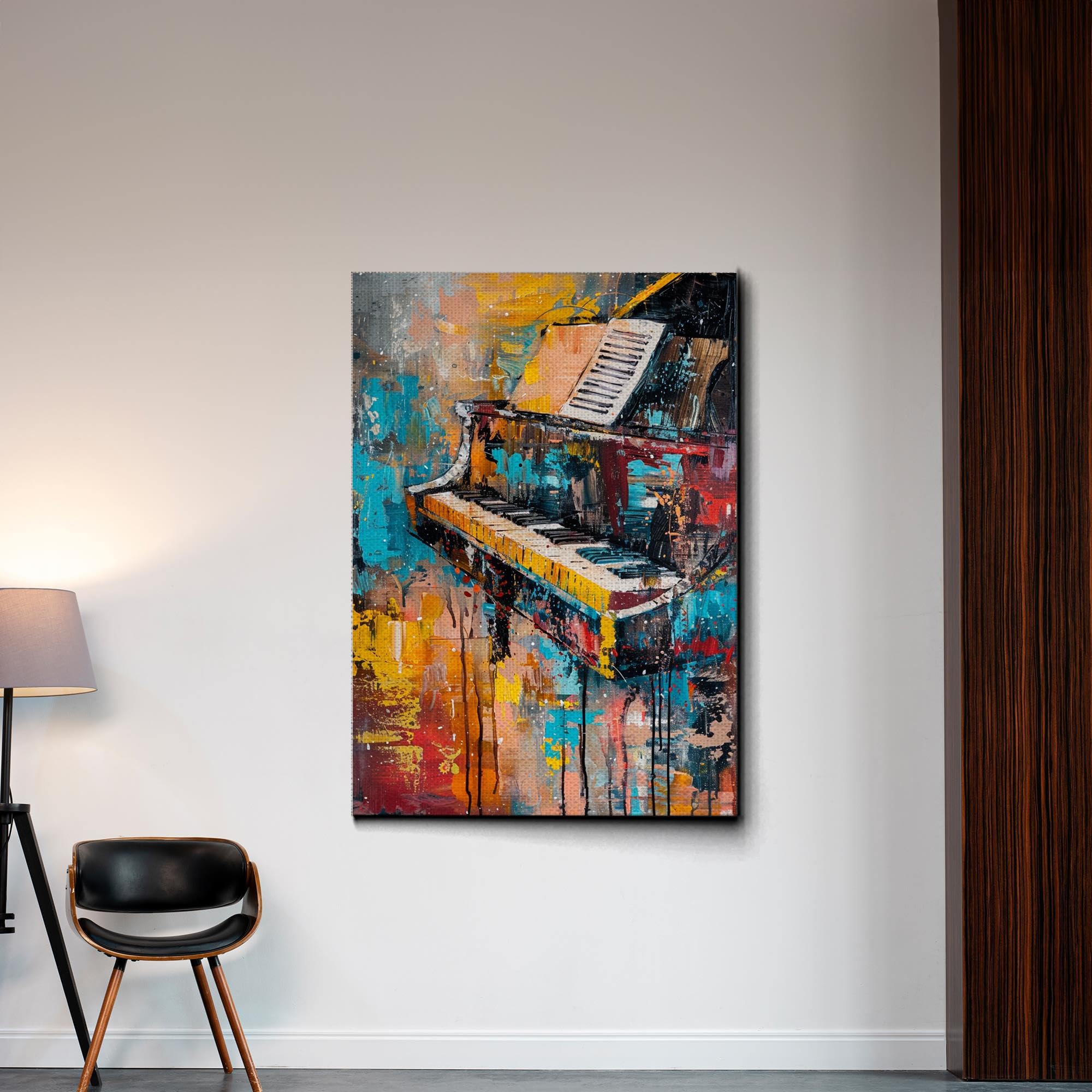 Amazon.com: Abstract Piano Canvas Wall Art, Piano Art, Art For