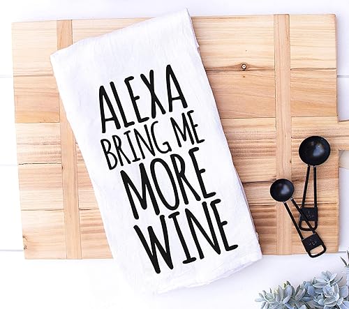 Miniatura 2 de Toalla de cocina divertida hecha a mano, 100% algodón, divertidas toallas de mano para amantes del vino, 28 x 28 pulgadas, perfecta para anfitriona,