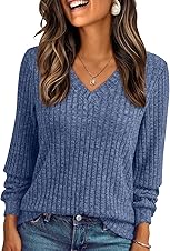 [56% off] AUTOMET Womens V Neck Long Sleeve Shirt Fall Fashion Tops Tunic Dressy Casual Sweater Clothes Cute Trendy Work Outfits 2025