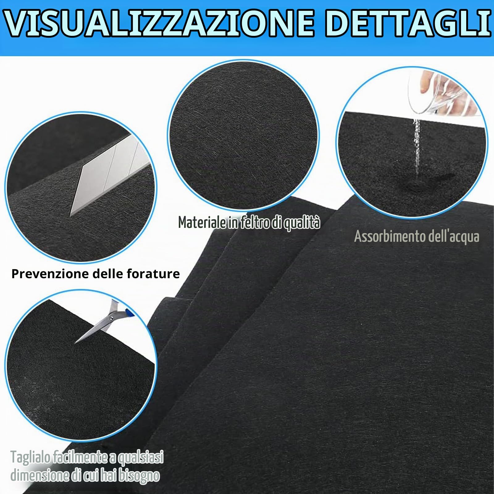 Tappetino per Piscina Fuori Terra,Tappeto sotto Piscina Fuori Terra Rotondo 400 cm,Tappetino Sottopiscina per Esterni,Tappeto Pieghevole di Protezione per Il Fond,per Piscine e Vasche