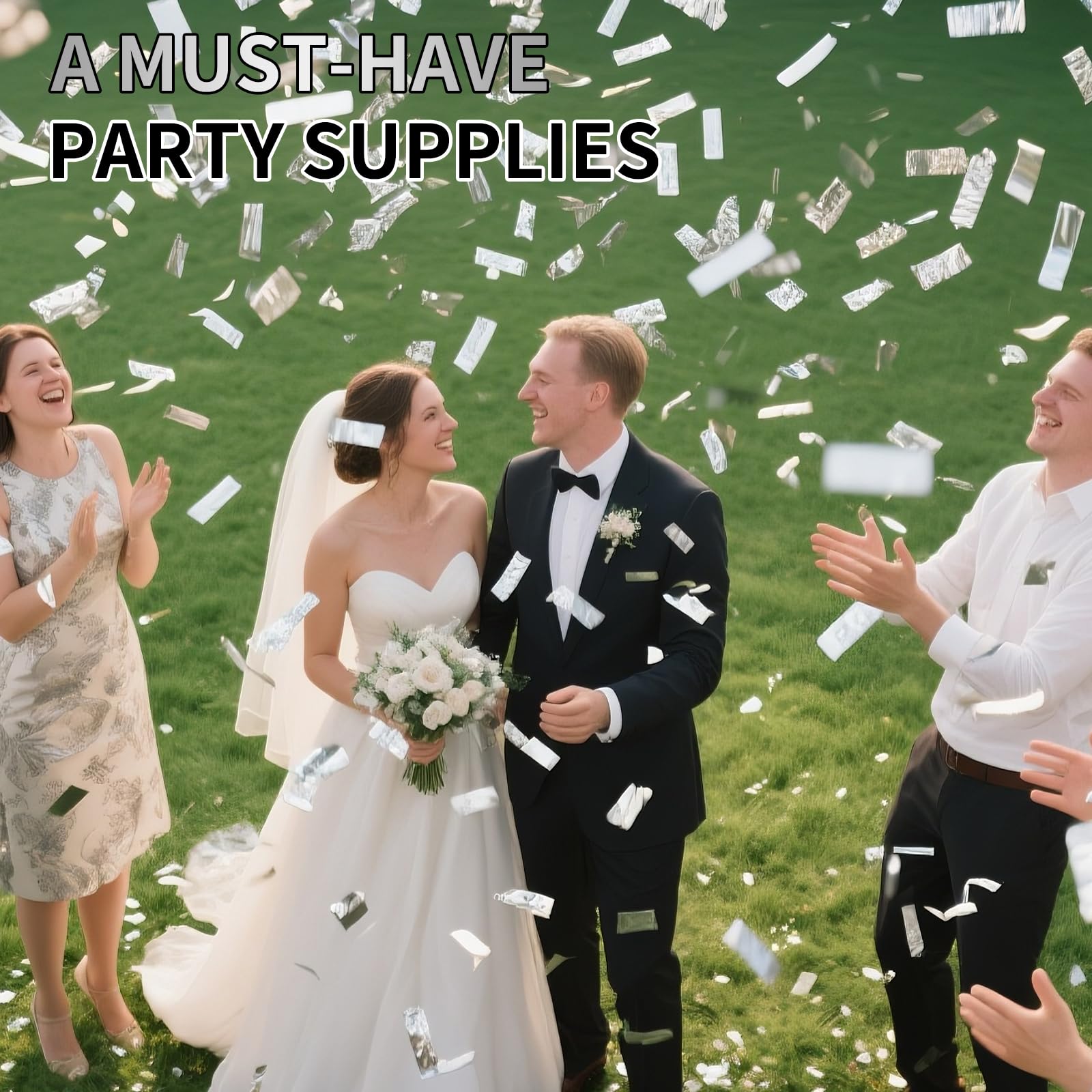 Silberne Konfetti-Popper-Kanone, 6 Stück, WERISE Party Mylar-Silber-Konfetti-Shooter für Hochzeit, Geburtstag, Abschlussfeier, Neujahr und Feier, 30,5 cm