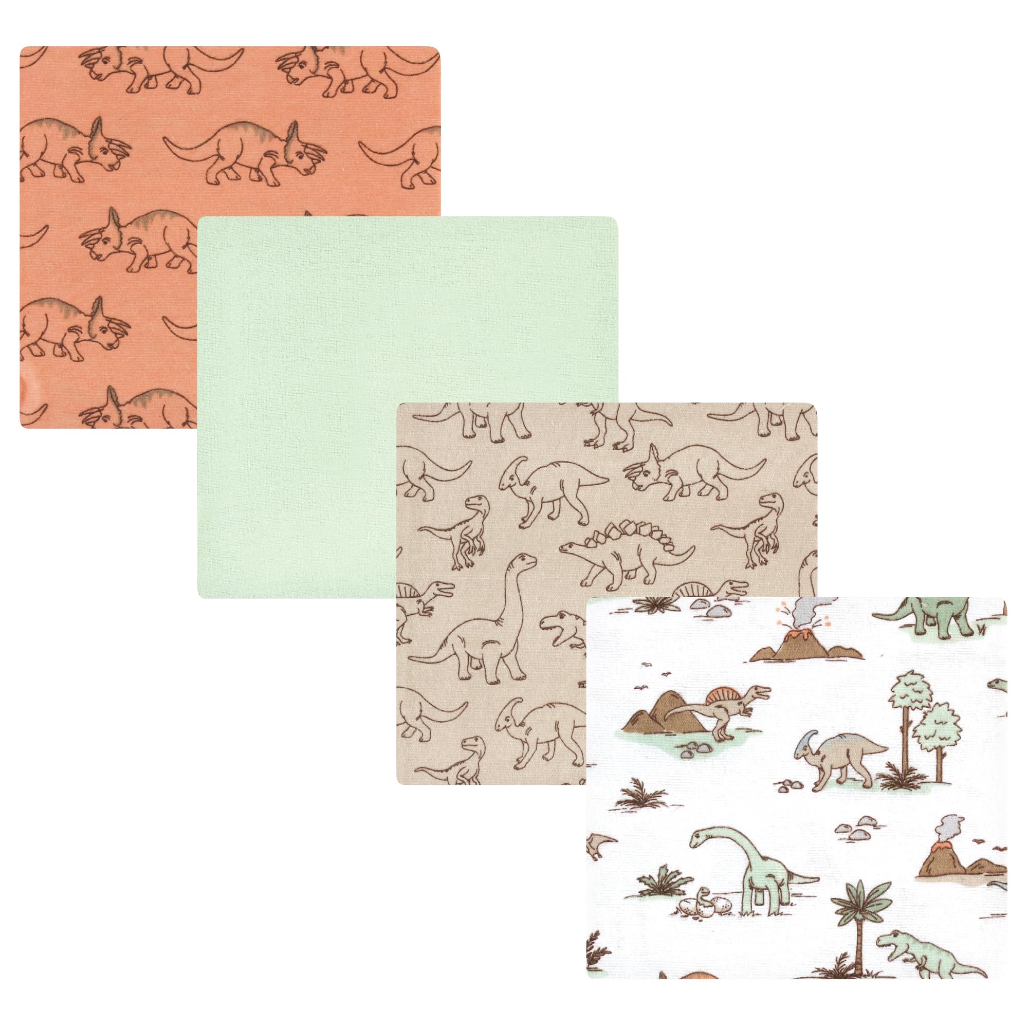 Hudson Baby Unisex Baby Cotton Poly Flannel Receiving Blankets, Dinosaur Adventures, One Size