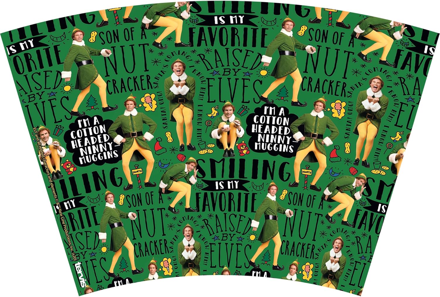 Tervis Warner Brothers Elf Ninny Pattern Christmas Holiday Movie Made in USA Double Walled Insulated Tumbler Travel Cup Keeps Drinks Cold & Hot, 24oz, Clear - Image 2