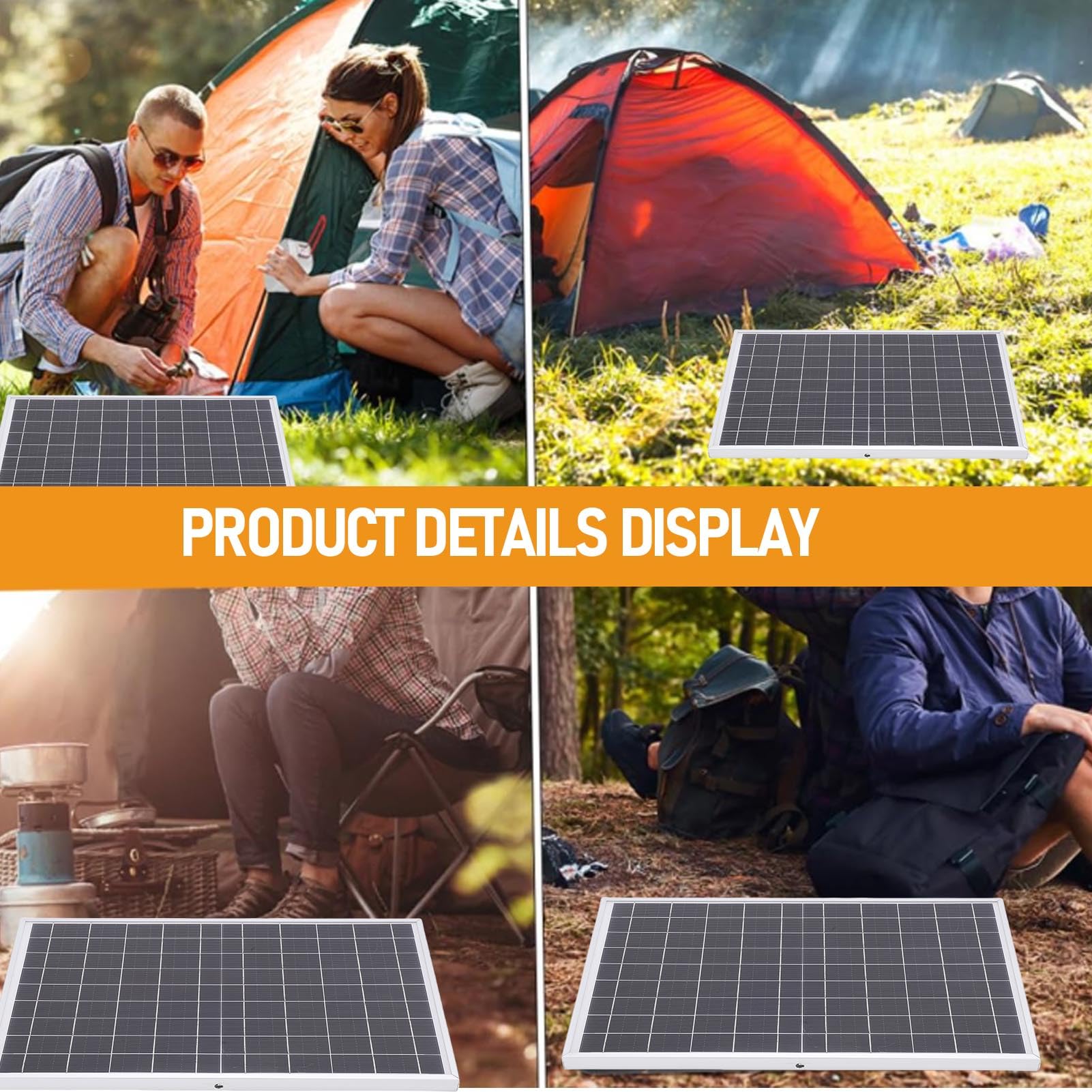 Fockety Kit Pannello Solare 10W con Controller 100A, Caricabatterie Solare | Controller solare a ricarica rapida, mantenitore batteria per auto, per , barca, campeggio, escursionismo, alimentazione di