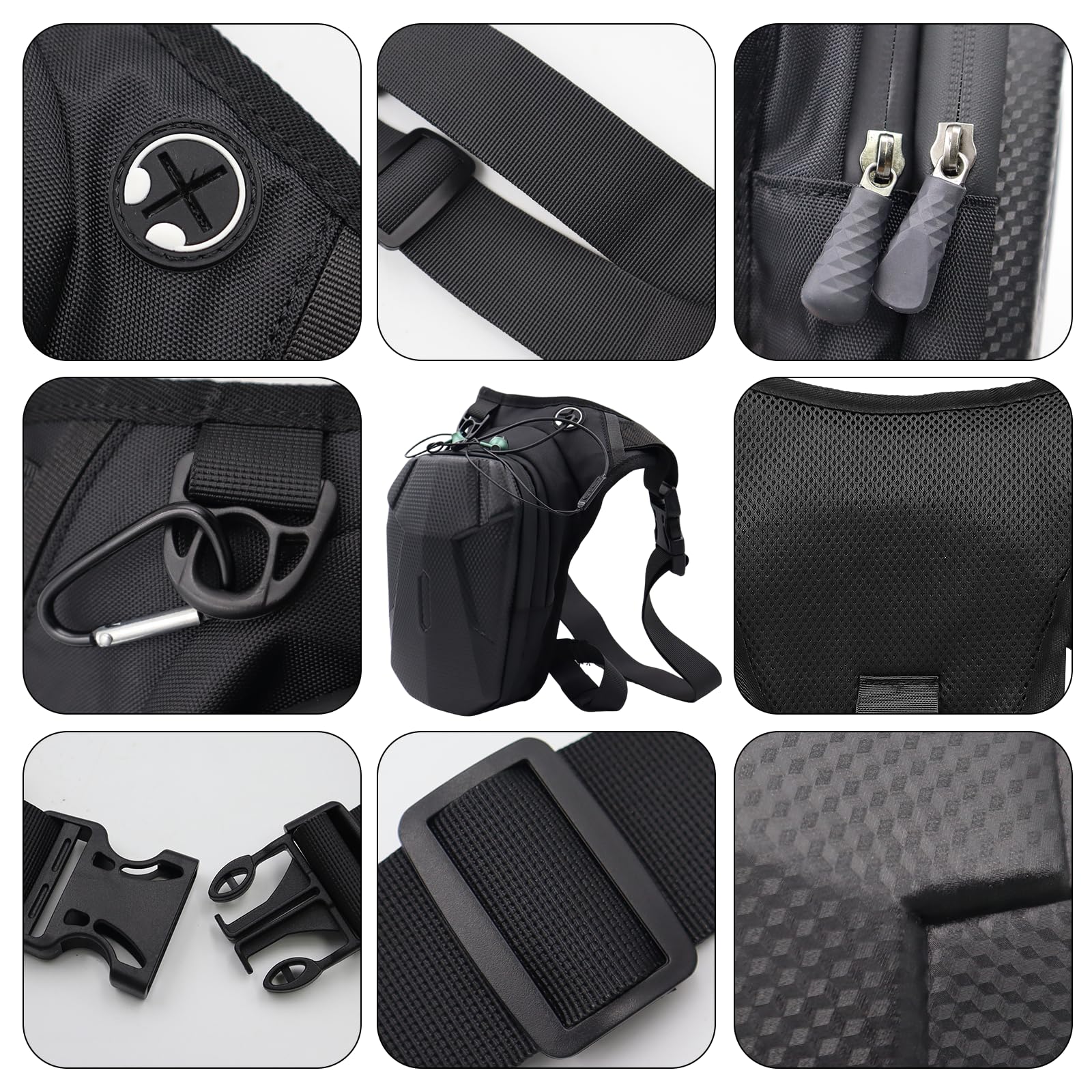 Marsupio Gamba Moto per Uomo & Donna in EVA Borsa Gamba Moto Impermeabile Marsupio Cosciale con Cintura Regolabile per Ciclismo Trekking Pesca Corsa(Nero)
