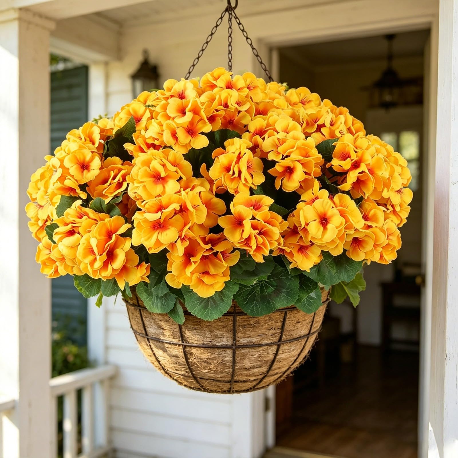 JHUAJISFC 4 Pack Begonias Artificial Flowers for Outdoors, Lifelike Fake Flowers Bundles for Home Decor, Indoor Outdoor Wedding Vase Arrangement
