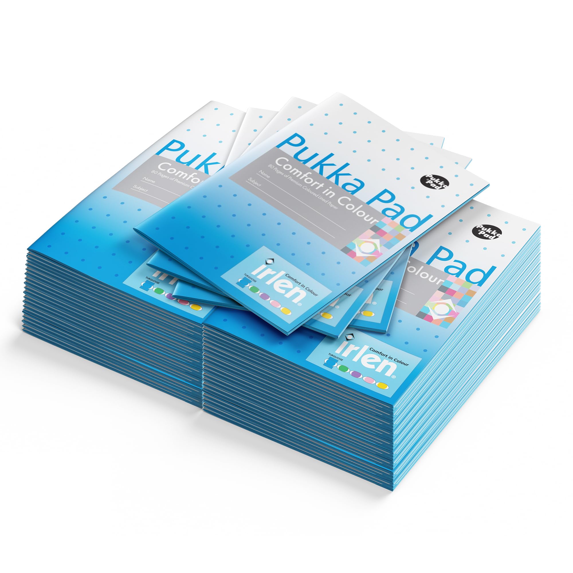 Pukka Pad Irlen A5 Exercise Book, Pack of 40 Staple Bound Notebooks with 80 Pages, 40 Sheets of 80GSM Paper