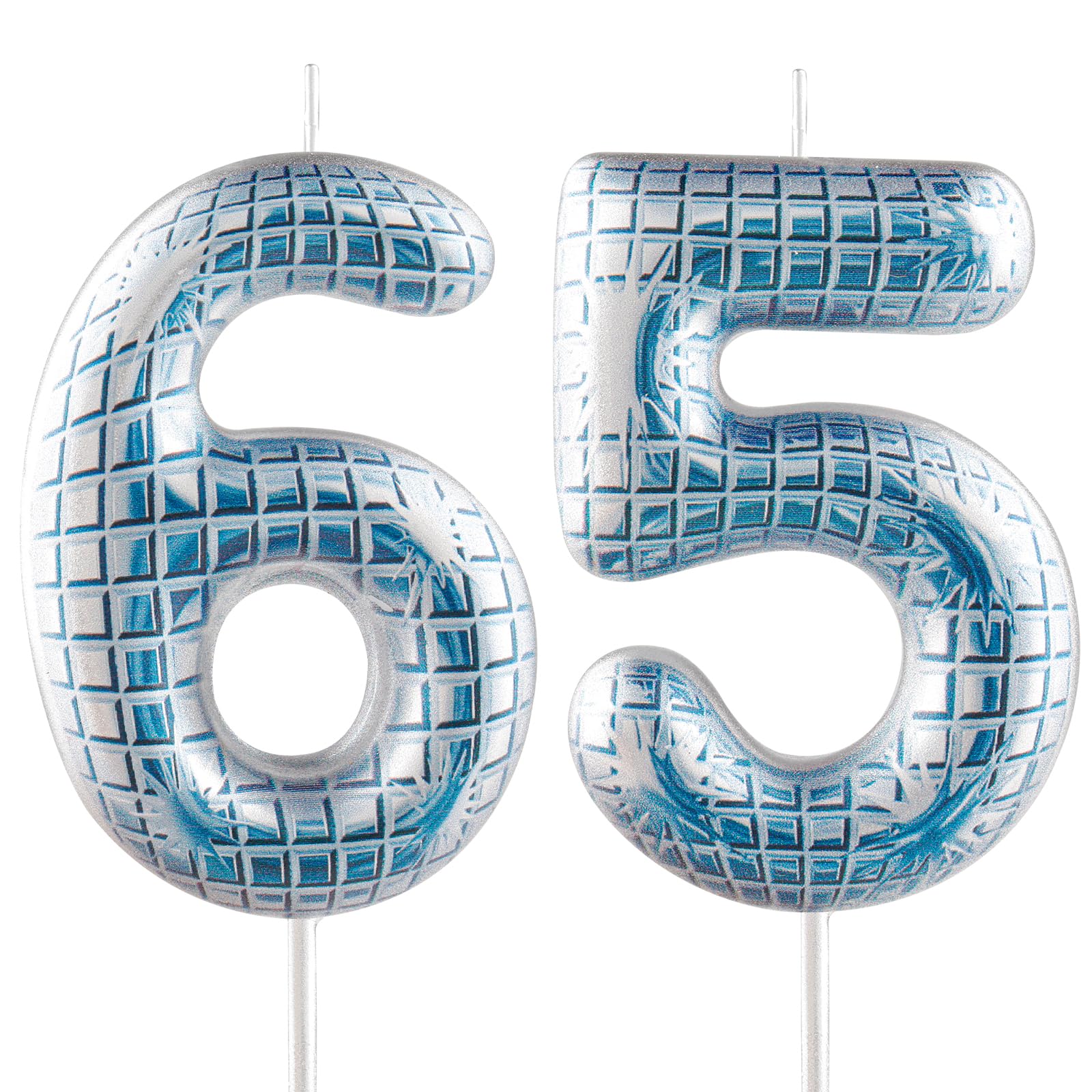 Funny Disco Themed Birthday Candles, Number 65 Retro Disco Mirror Ball Candle Cake Topper Decorations, Dance Party Supplies, 18th 21th 30th 40th 50th 60th Birthday Gifts for Him Her Disco Lovers