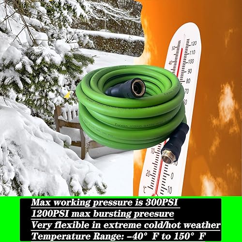 Miniatura 4 de Manguera de jardín de 58 pulgadas x 15 pies, híbrida, sin torceduras, resistente, ligera, flexible, accesorios masculino femenino, mango y latón