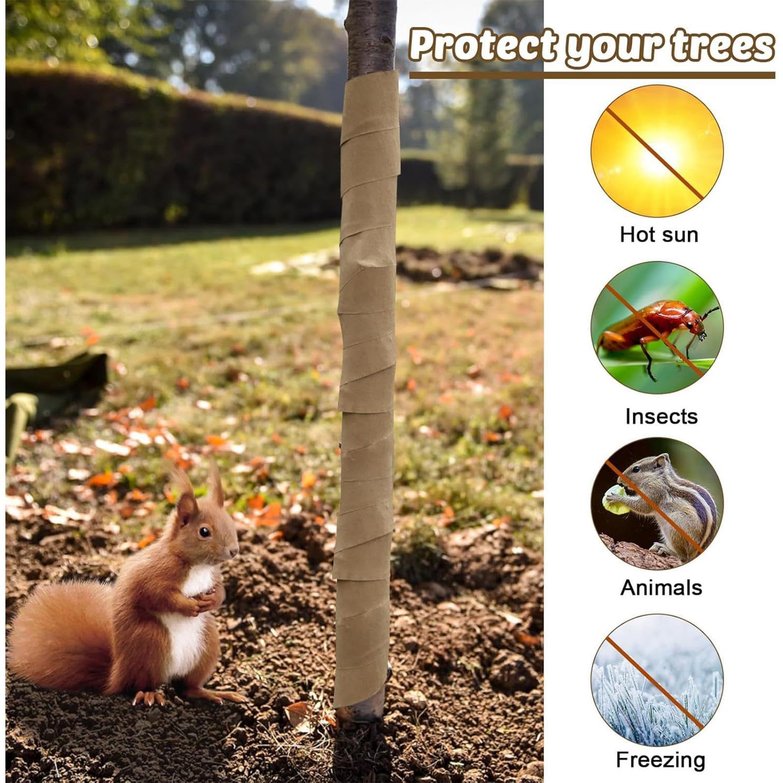 Bandage de réparation d'écorce d'arbre, réutilisable pour protéger l'écorce, les arbustes, les écorces et les - Protection contre le gel, le soleil et les cerfs - Garde les au