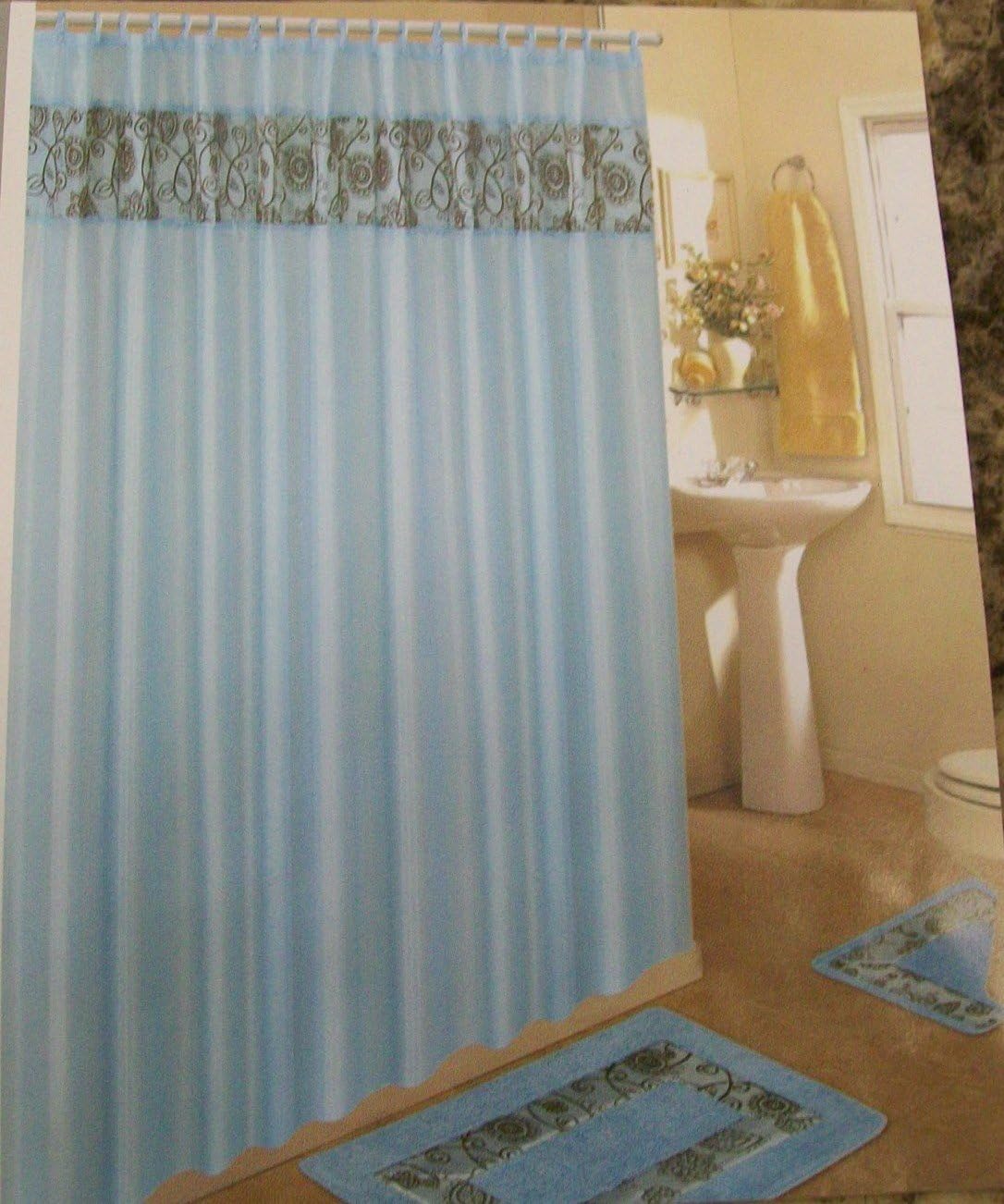Home Dynamix Home Design Shower Curtain and Bath Rug Set