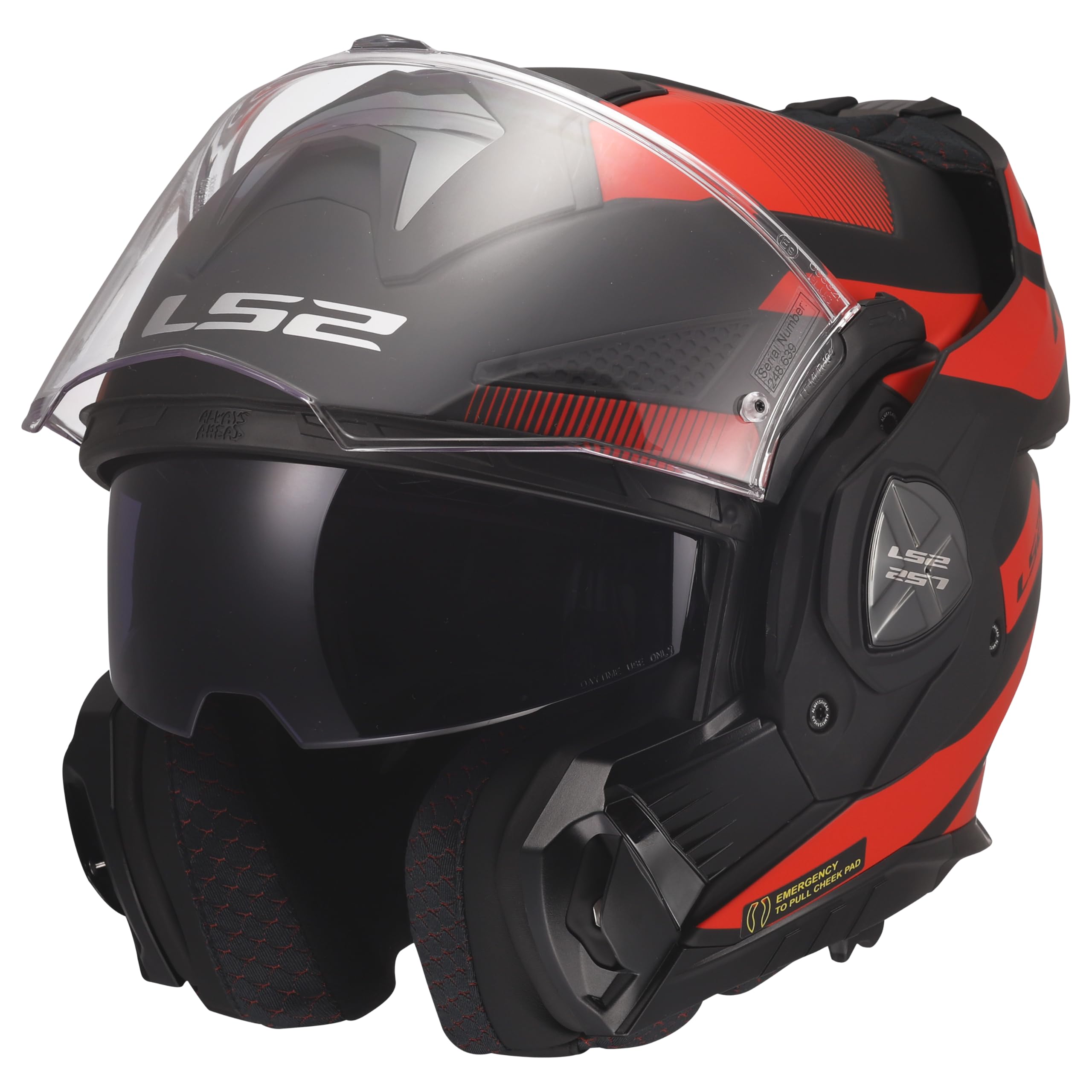 LS2, Casque Moto Modulable ADVANT X NOVA Black Red, M