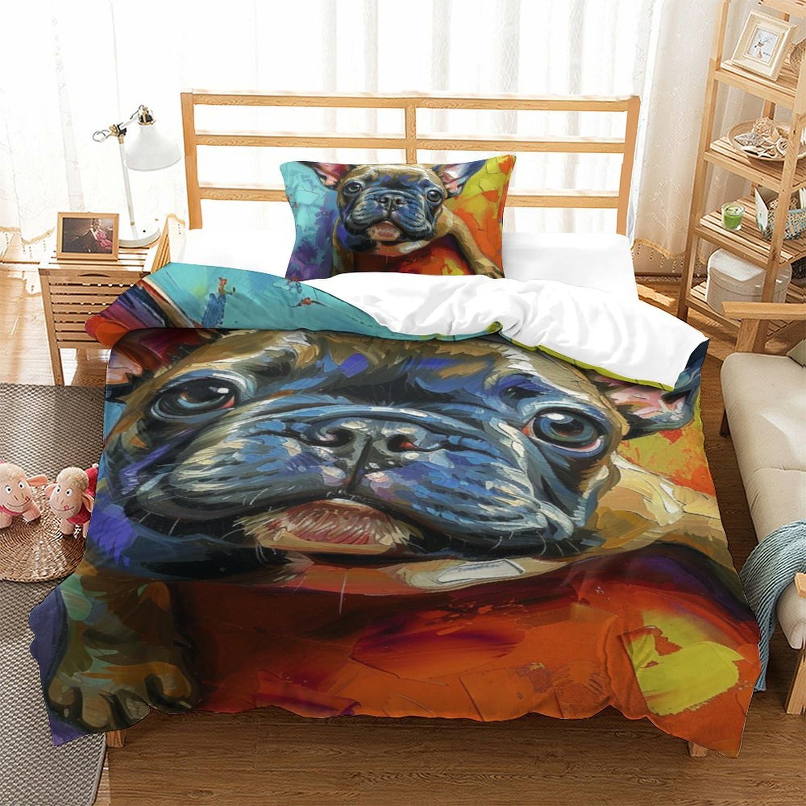 Bouledogue Français housse de couette 3D pour une chambre d'enfant cocooning