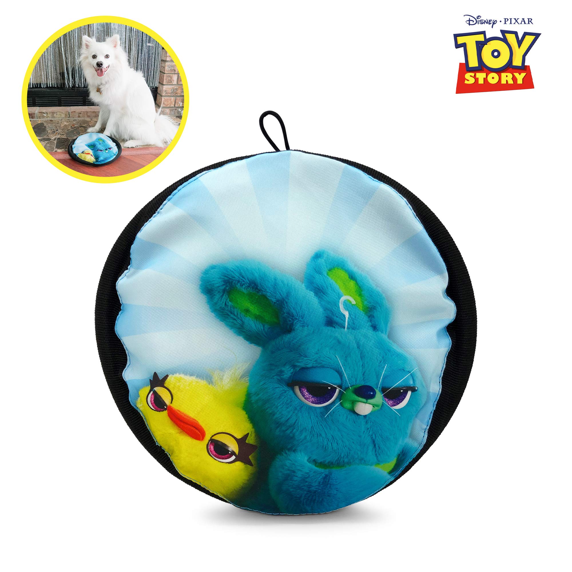 Hyper Pet Disney Toy Story 4 Flippy Flopper Dog Frisbee Interactive Dog Toys [Flying Disc Dog Fetch Toy - Floats in Water & Safe on Teeth] (Ducky & Bunny)