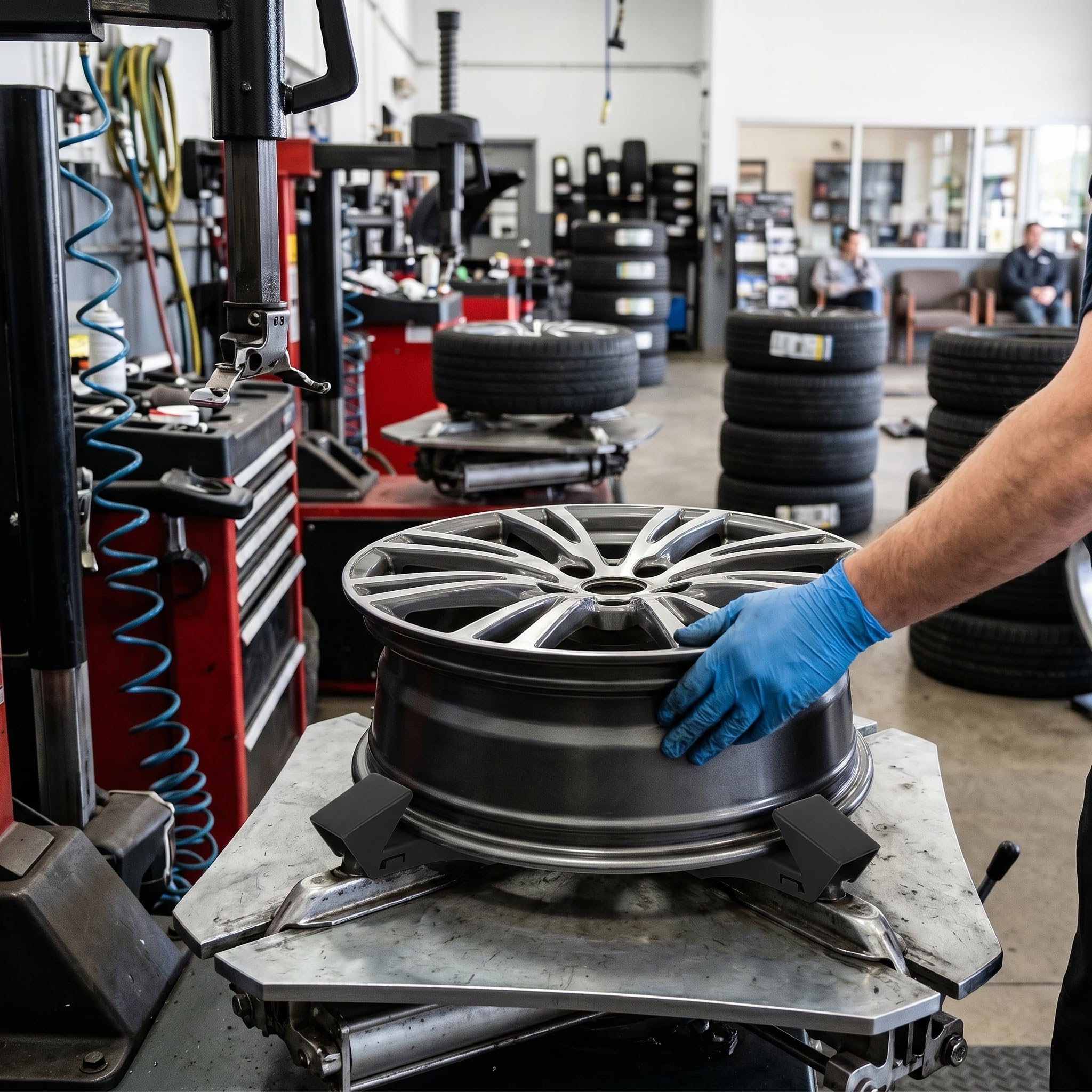 Copri Morsetto Smontagomme, 4 Pz Angolo Piegato in Plastica Composita Protezioni Ganasce Smontagomme Universali per Cerchi Auto Moto