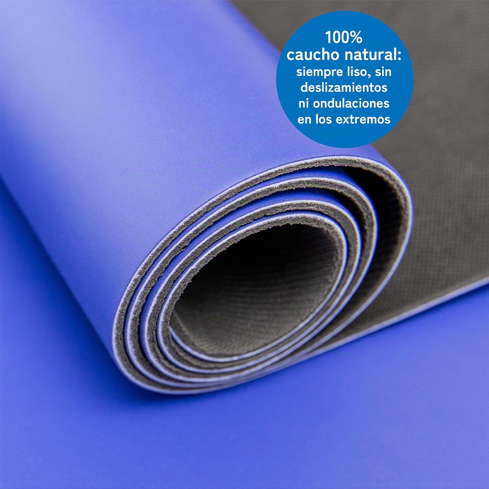 esterilla yoga antideslizante caucho natural, esterilla yoga gruesa máximo agarre, colchoneta yoga, extra ancha y gruesa (185x68x0,45cm), con correa de transporte, pilates