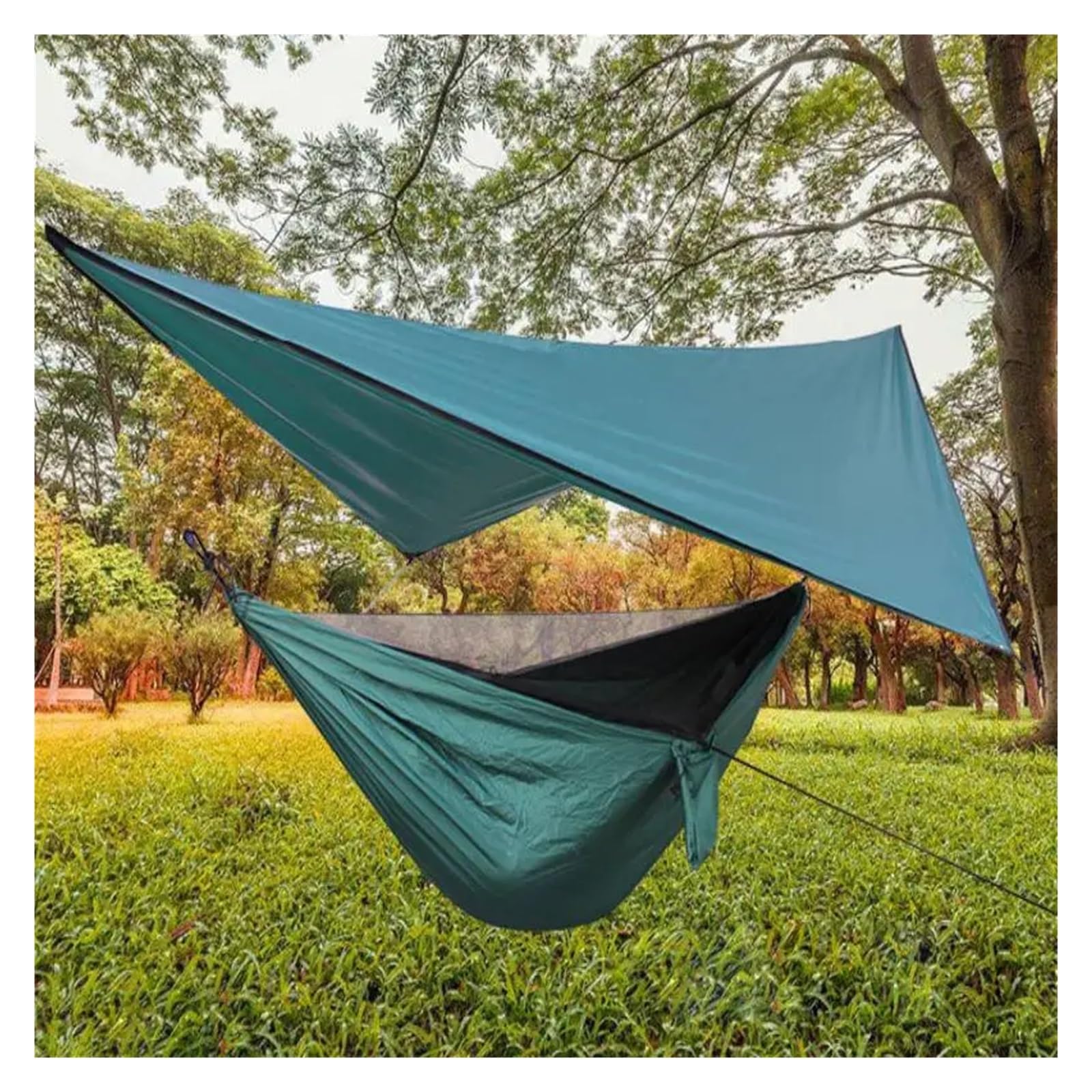 Bâche de camping légère et imperméable - Accessoires de camping - Auvent de tente - Auvent de pluie pour randonnée, plage, pêche, voyage en plein air (kaki)