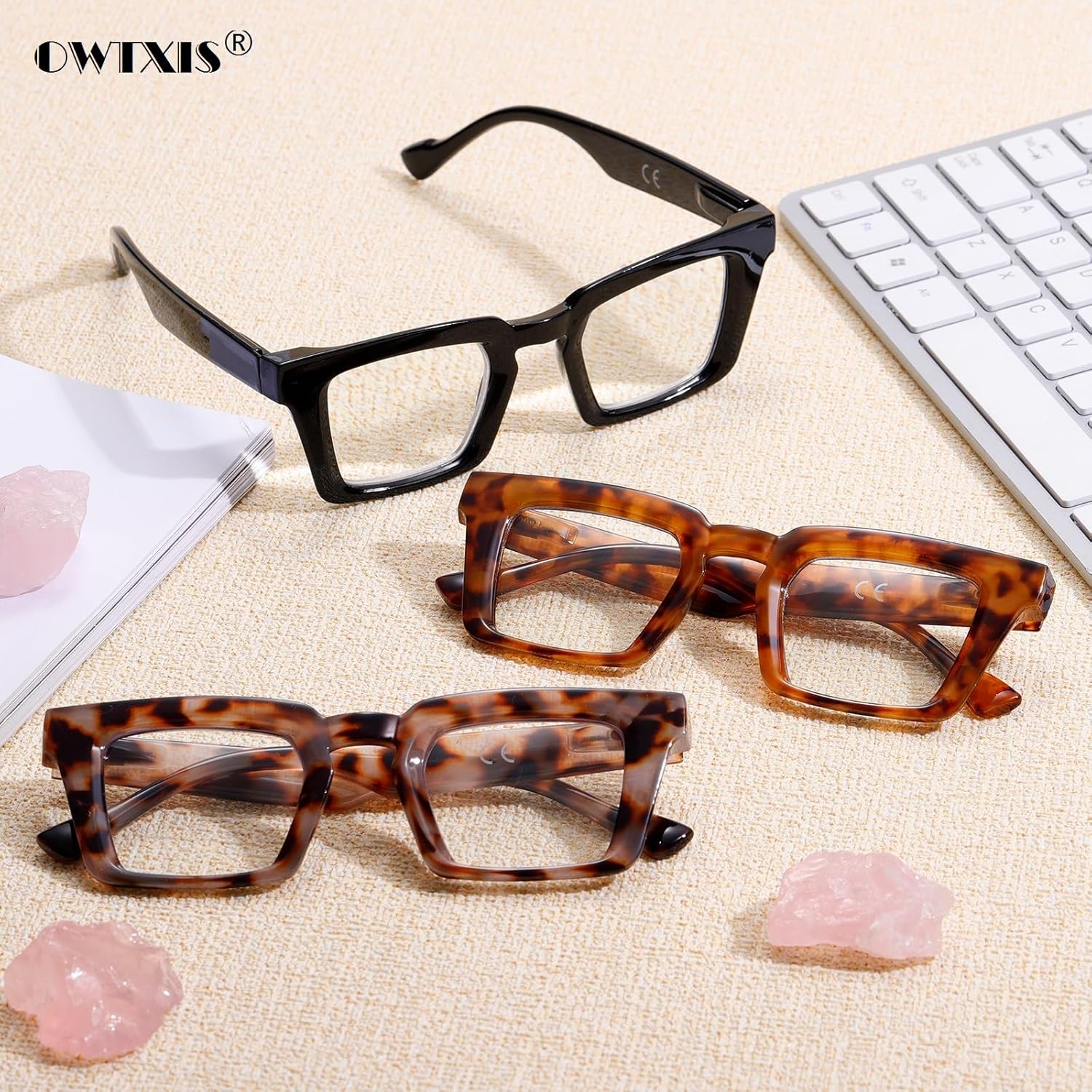 Oprah Style Reading Glasses for Women Blue Light Blocking Square Oversized Stylish Thick Readers Spring Hinge - Image 4
