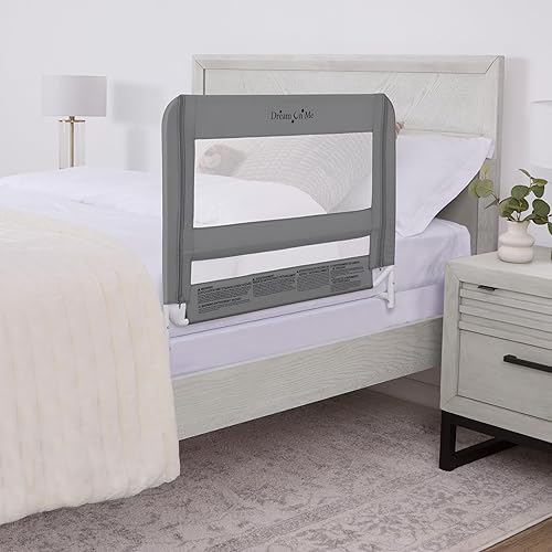Miniatura 2 de Dream On Me Riel de cama ajustable de seguridad de malla ligera para niños pequeños, tela de malla transpirable, adecuada para todo tipo de camas,