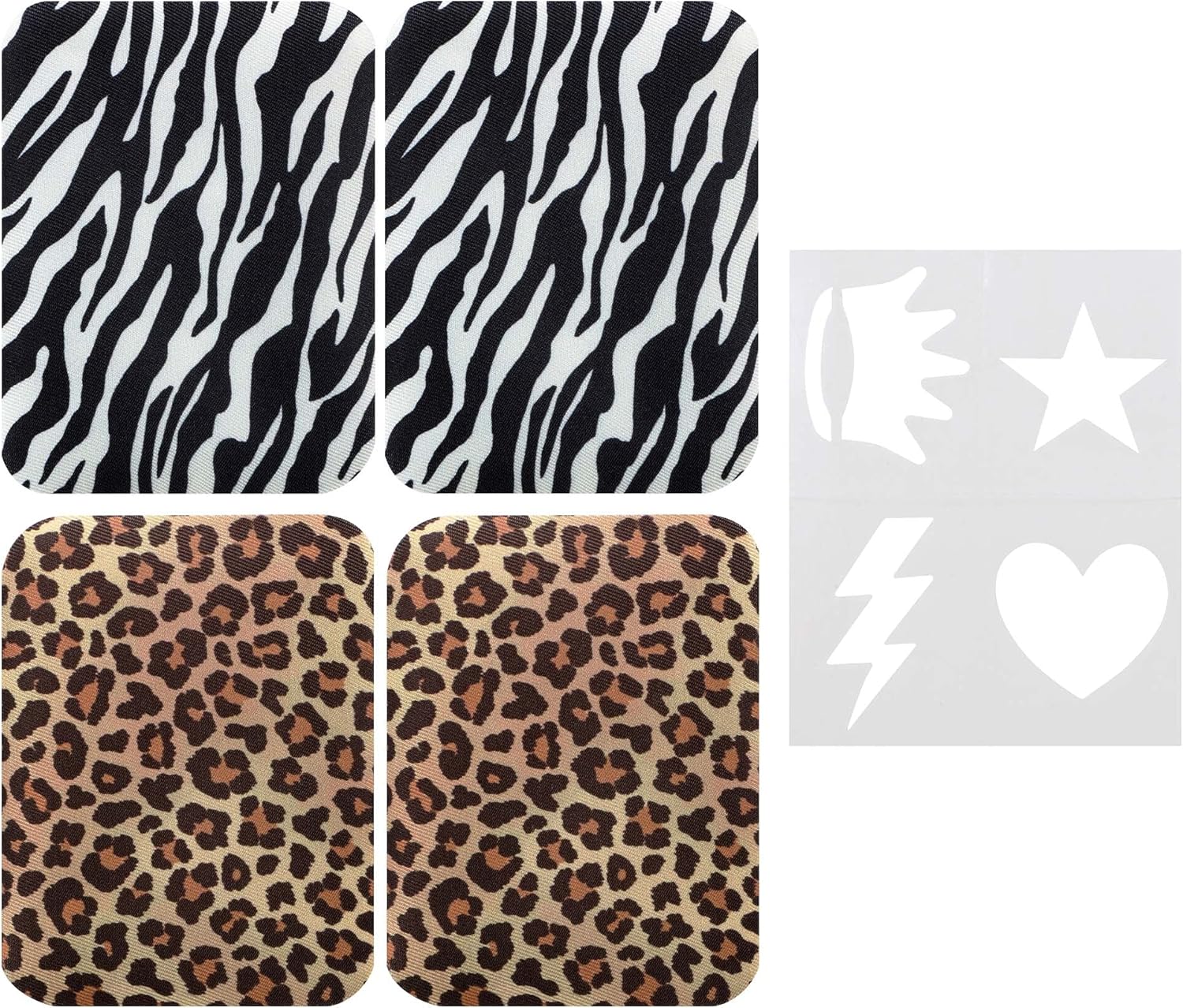 SINGER Fabric IronOn Patches Animal Print Set with Stencil