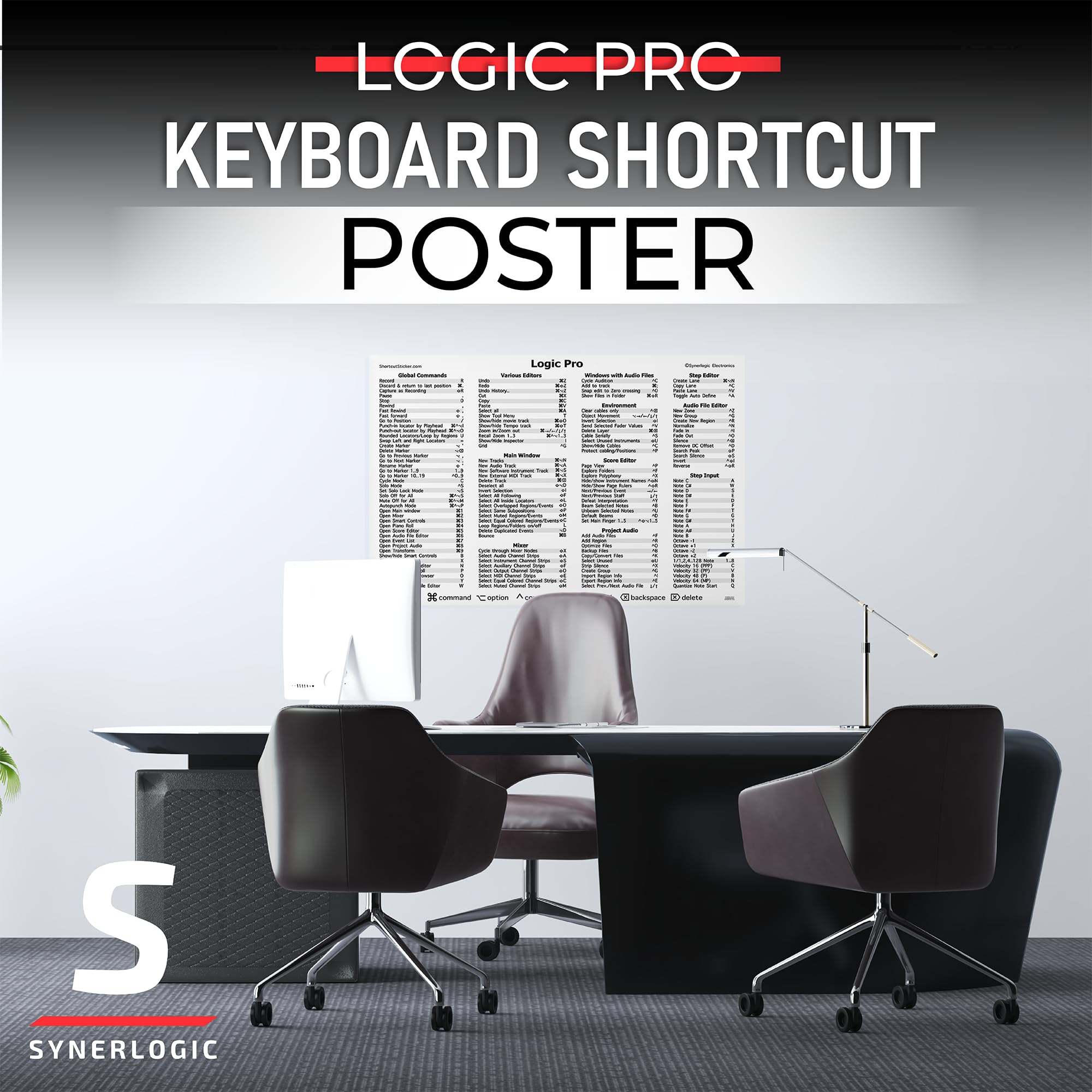 Snapklik.com : Synerlogic Logic Pro Keyboard Shortcut Reference Guide ...