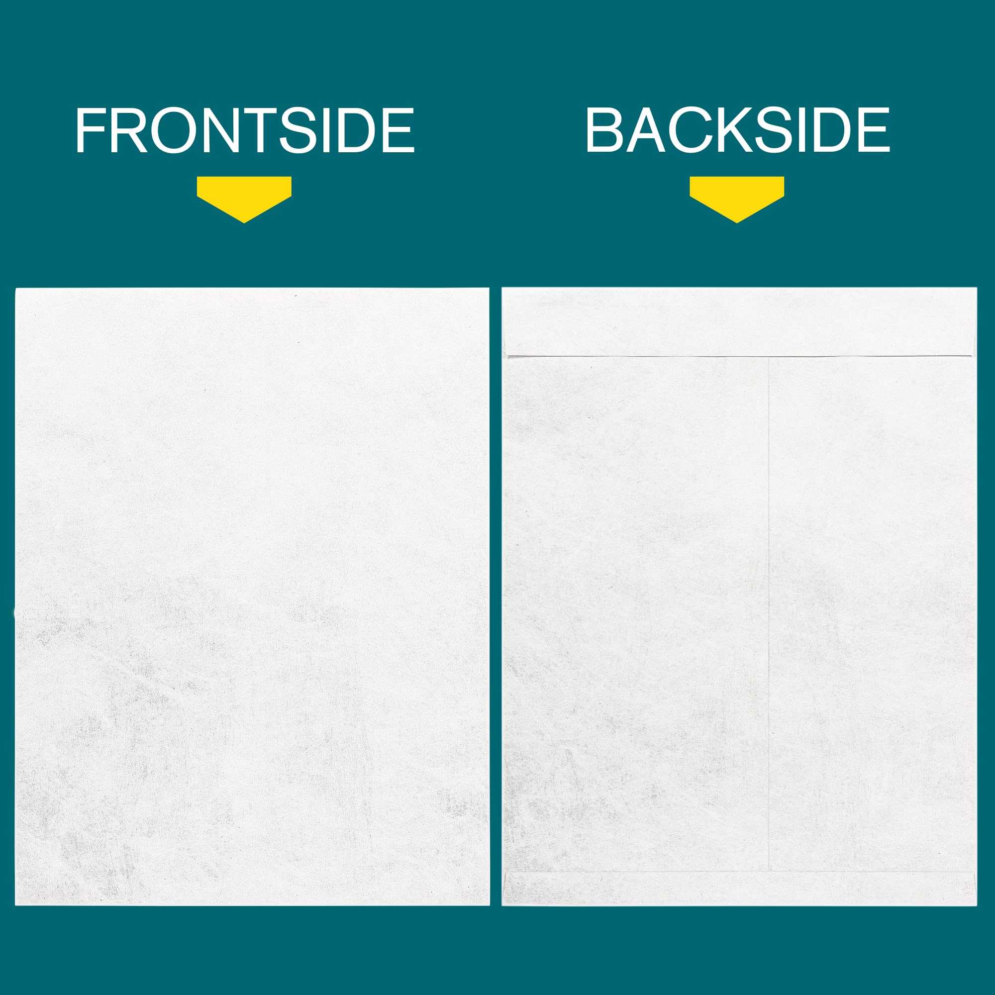 Tyvek Envelopes Lot de 100 enveloppes d'expédition résistantes aux déchirures et à l'humidité, 25,4 x 33 cm, blanc brillant