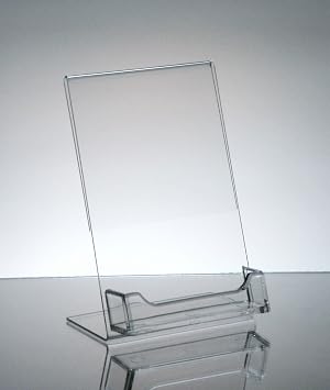 Dazzling Displays 10-pack Acrylic 4x6 Slanted Sign Holders with Business Card Holder