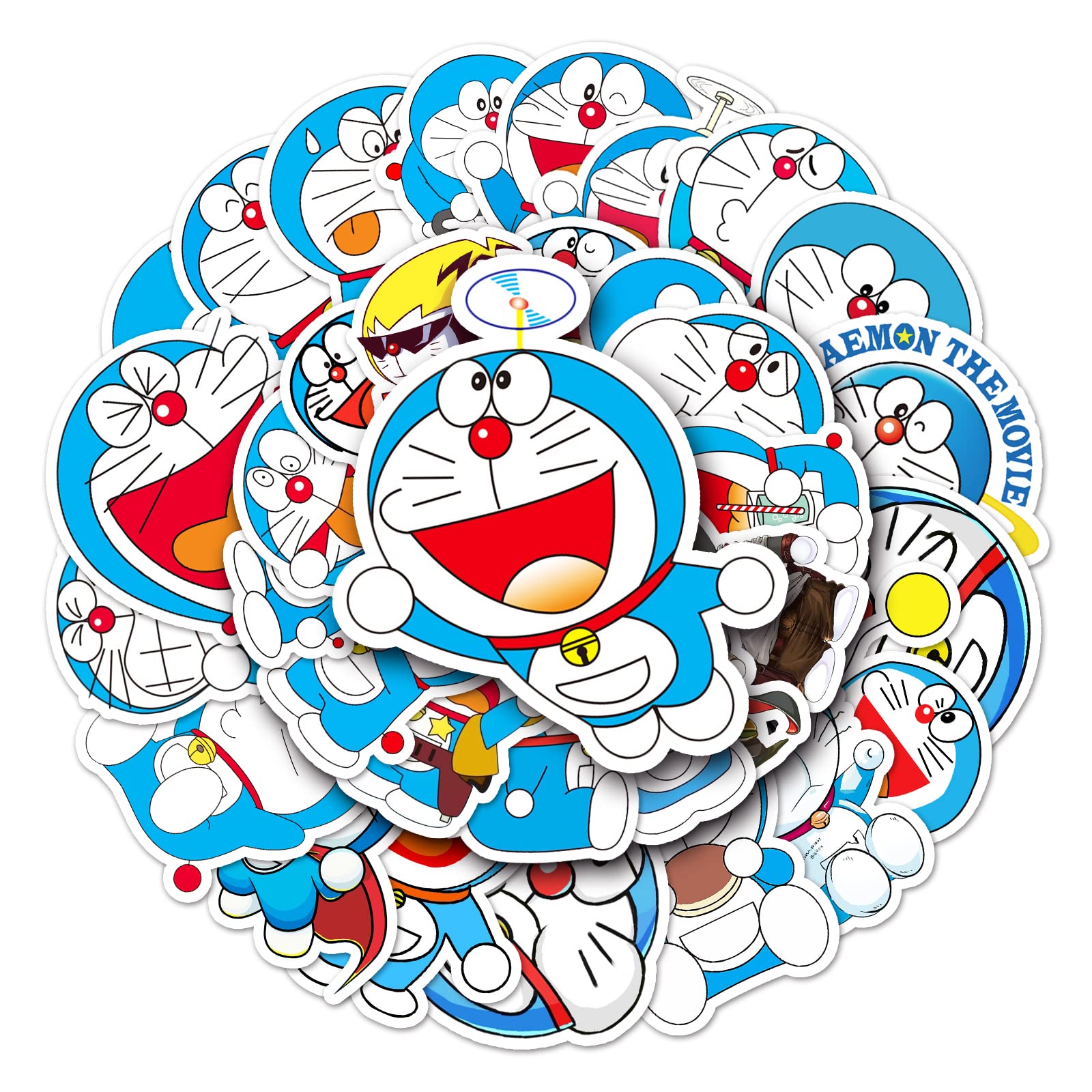 STAR WORK 50 Pcs Cute Stickers, Cartoons,Vinyl Waterproof Stickers for Water Bottles Laptop Skateboard Journaling Scrapbook, Sticker Decals for Adults Teens Girls Kids and Women (DOREMON)