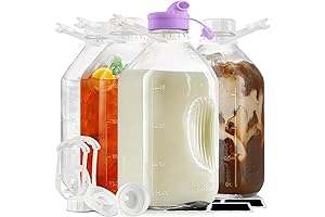 4 Pack 64 Oz Glass Milk Bottle Screw Lid Lids